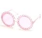 Round Rhinestone Sunglasses, PINK, large image number 0