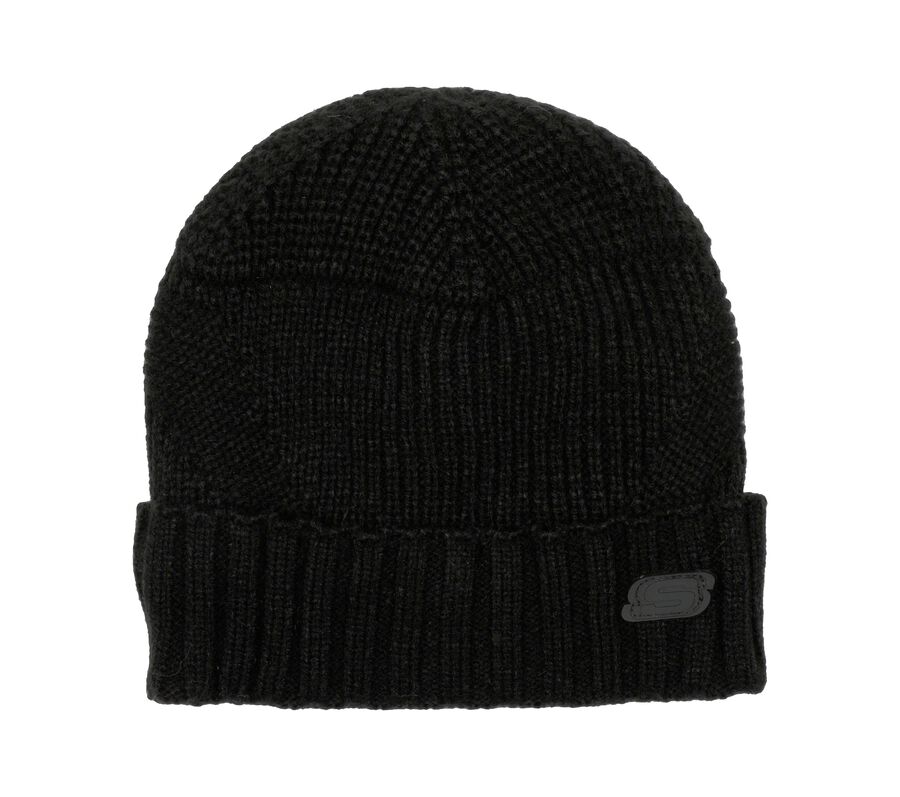 Mixed Rib Knit Beanie, NEGRO, largeimage number 0