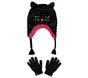 Cold Weather Star Foil Cat Hat Set, NEGRO, large image number 0