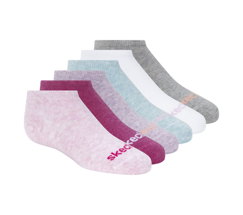 6 Pack No Show Cotton Socks, PINK, largeimage number 0