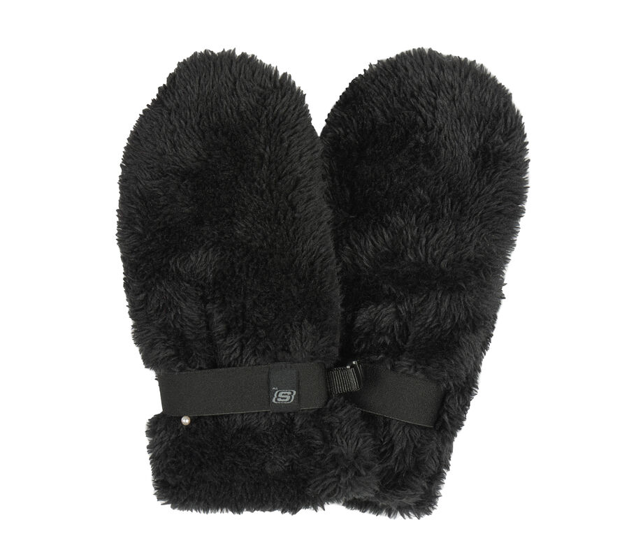 Faux Fur Mittens - 1 Pack, NEGRO, largeimage number 0