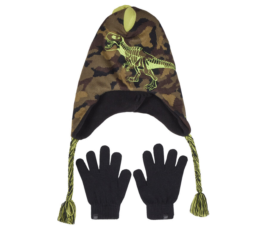 Camouflage T-rex Hat and Glove Set, CAMUFLAJE, largeimage number 0