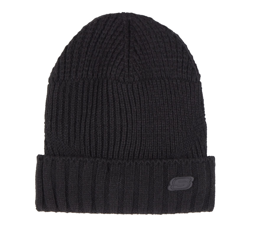 Mixed Rib Knit Beanie, NEGRO, largeimage number 0