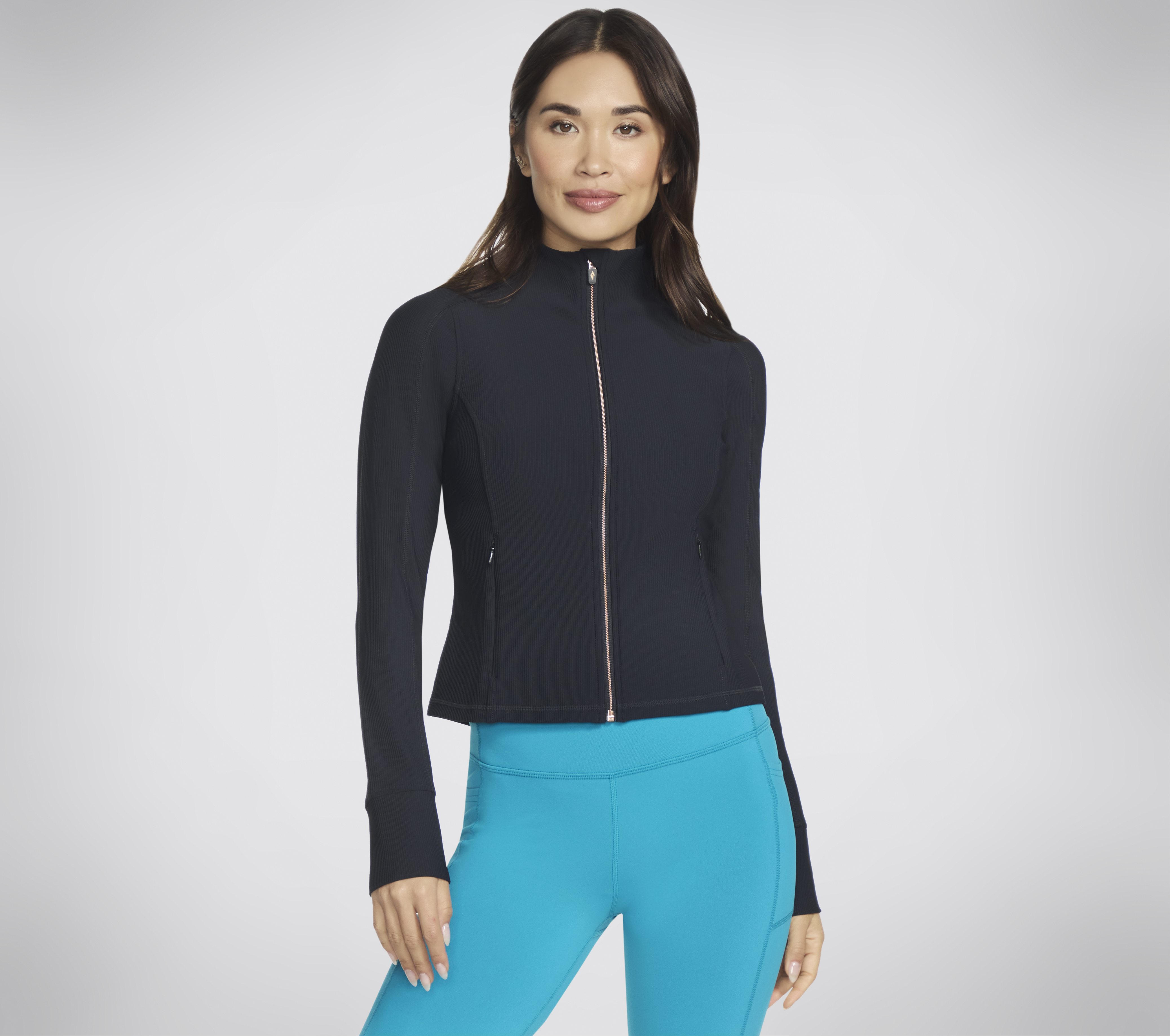 Skechers GO FLEX Rib chaqueta en Negro, talla 2XL