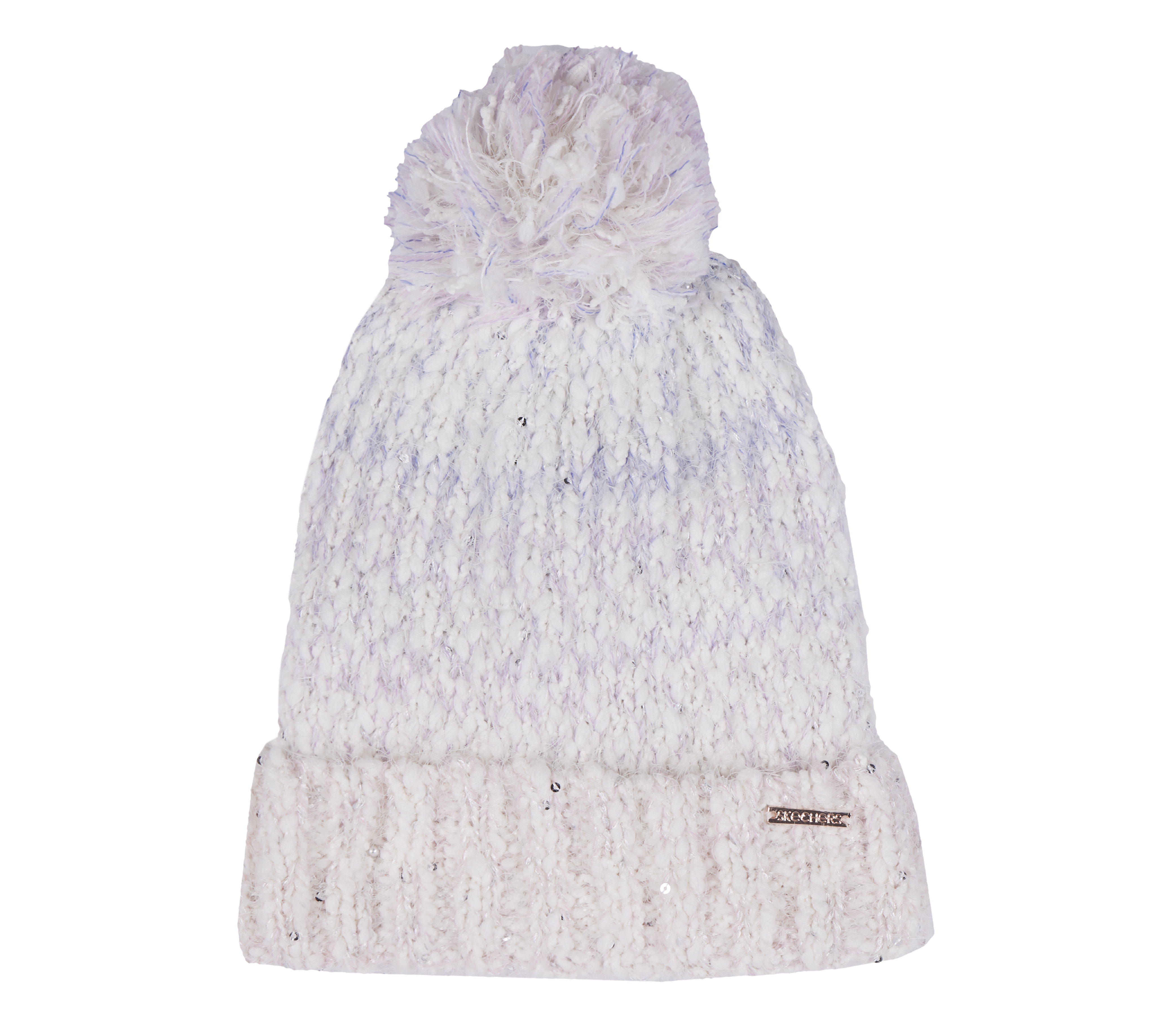 Skechers Slub Knit Ivory Pom-Pom Beanie en Rota Blanca