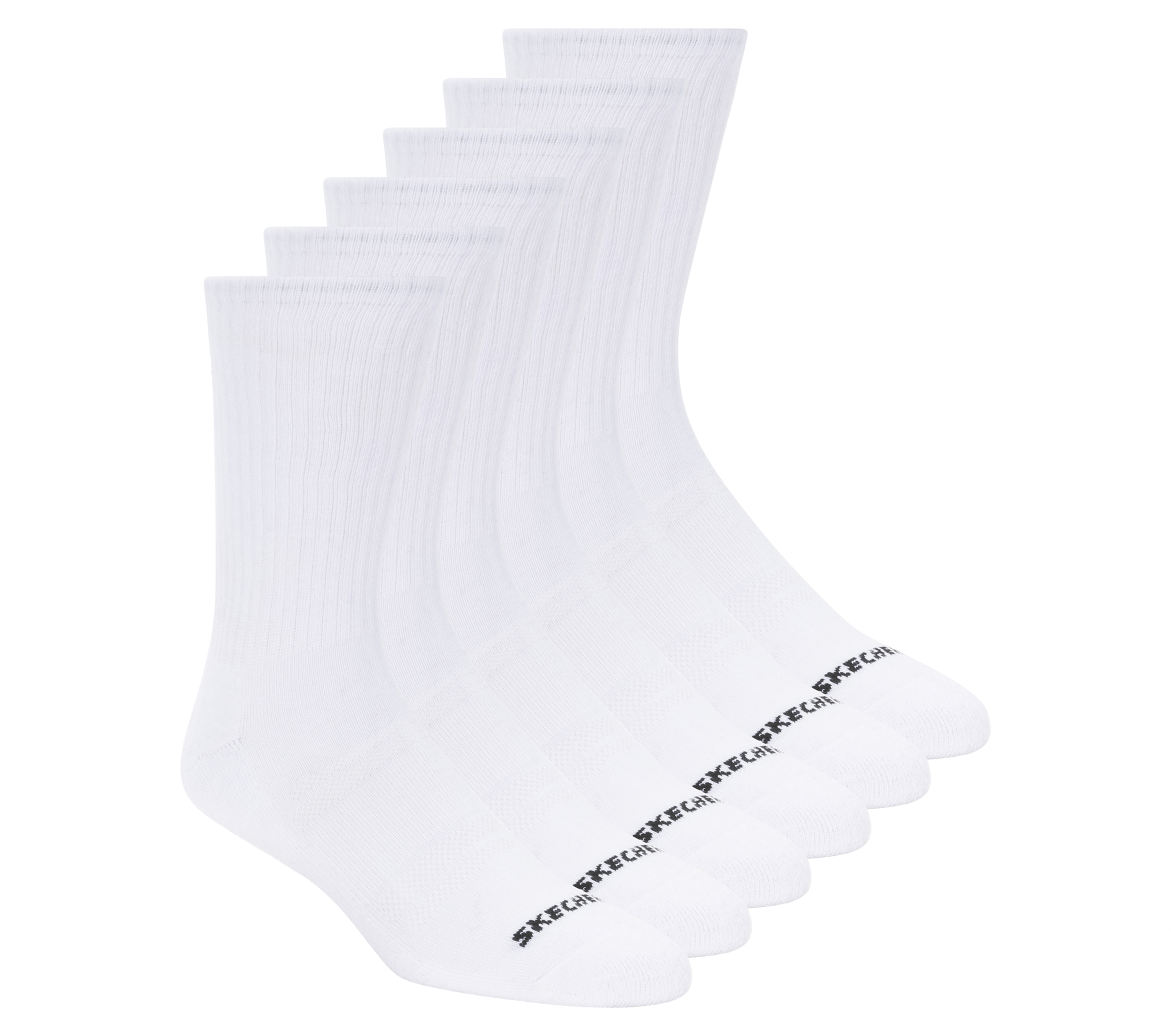 Skechers 6 Pack Grande Core Crew medias o calcetines? en Blanca, talla Grande