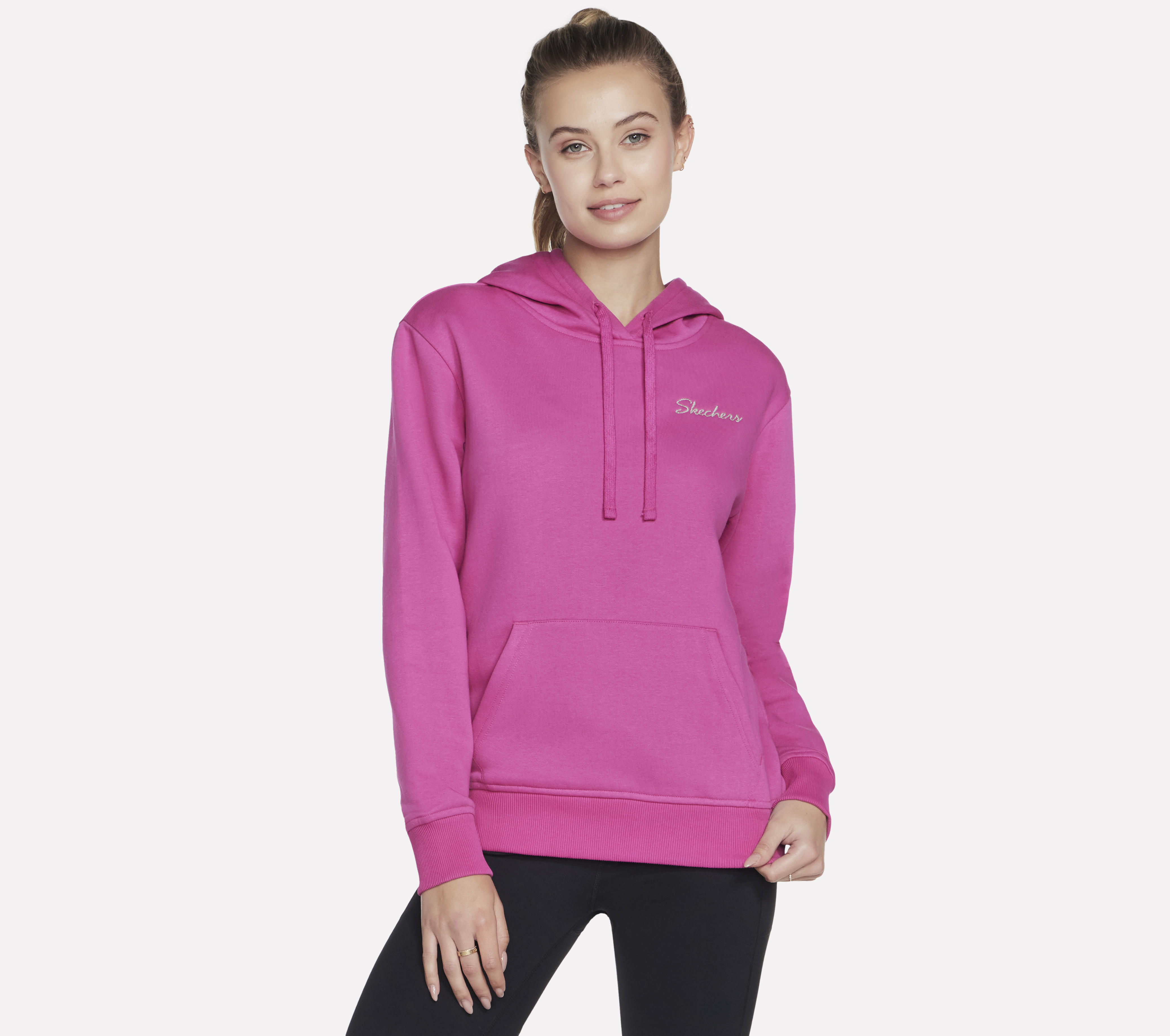 Skechers Signature sudadera con capucha en Rosa, talla XS