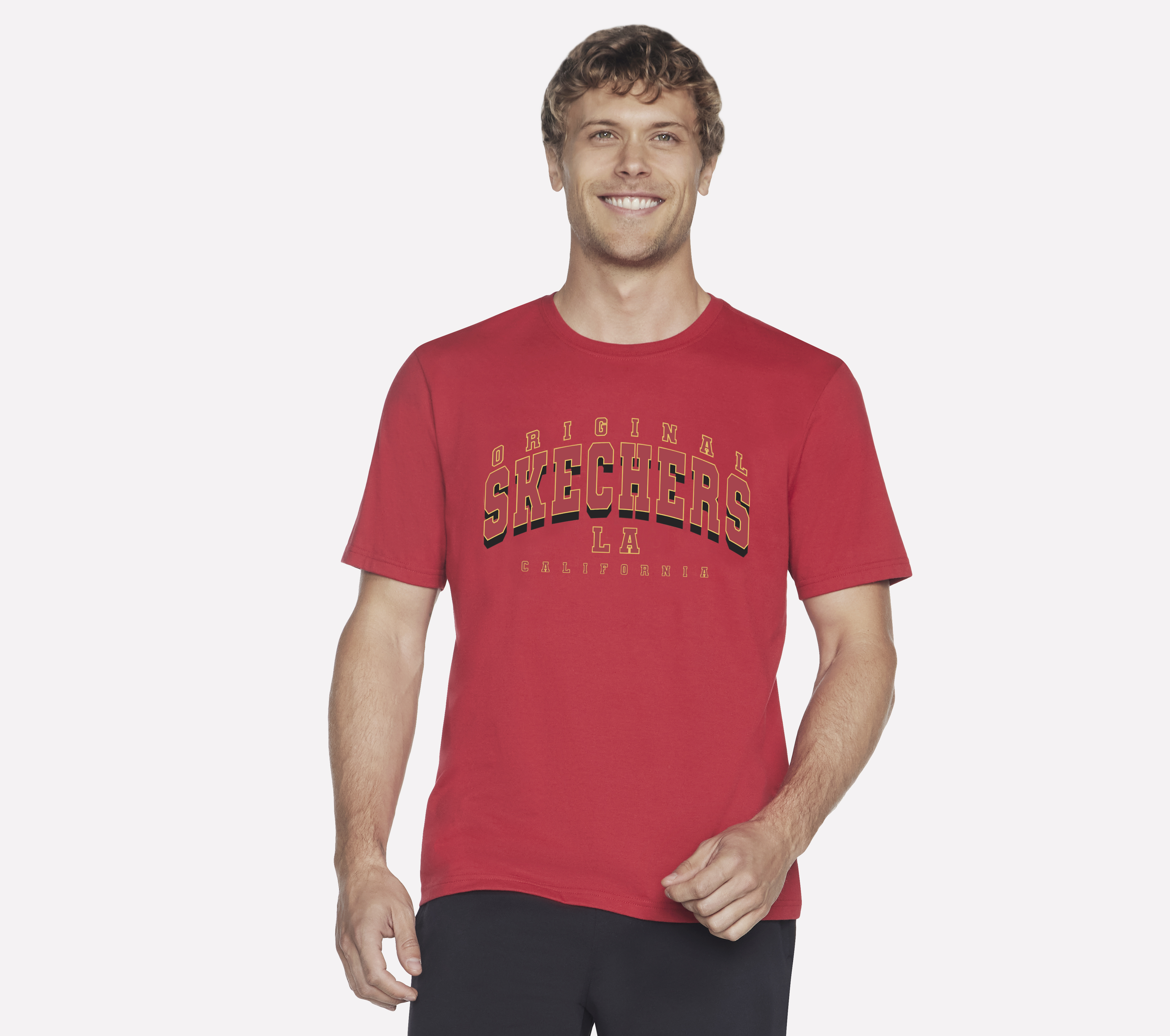 Skechers University camiseta en Rojo/Rojo, talla Media