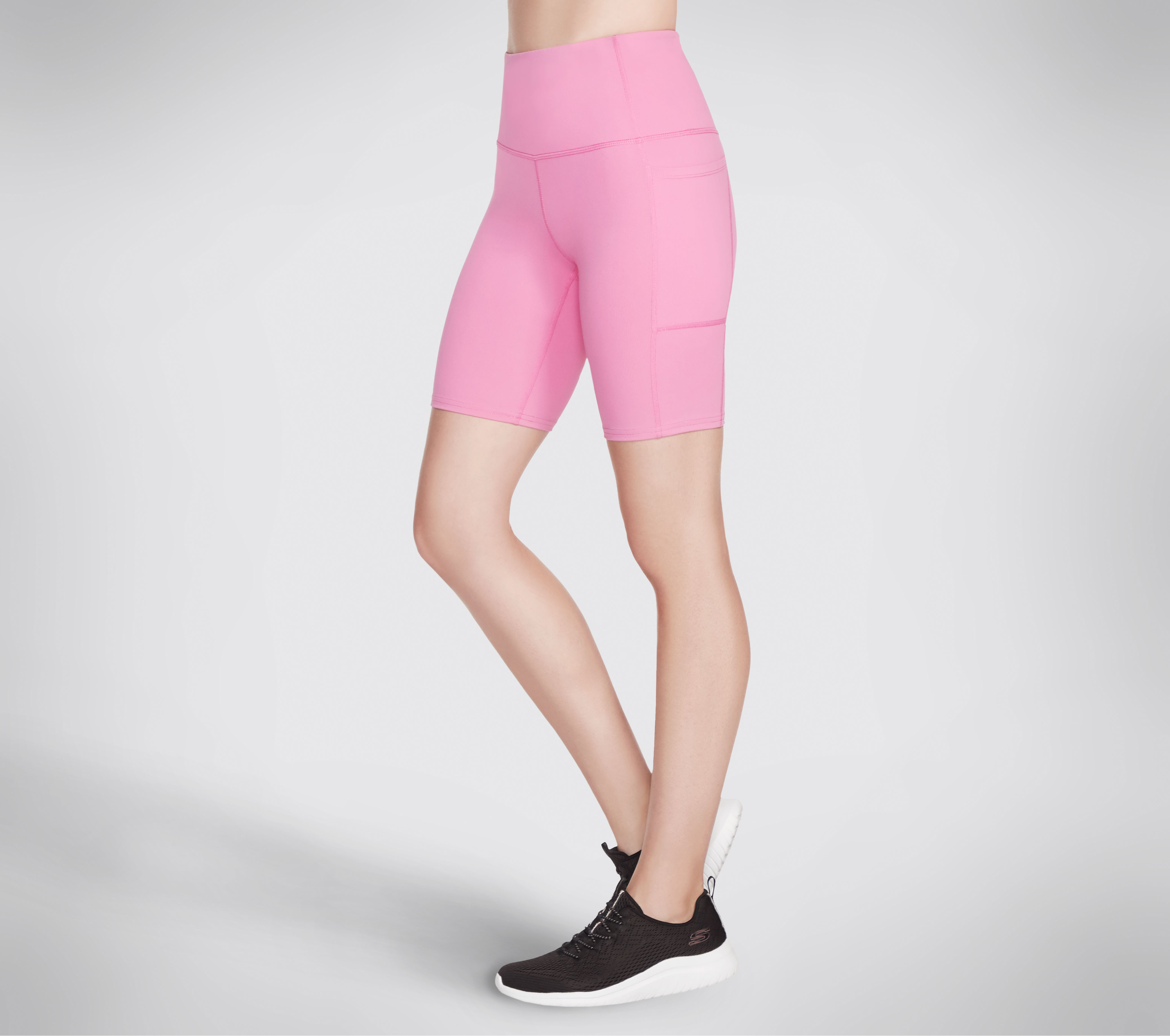 Skechers GO WALK High Waist 8 inch Walk pantalones cortos en Rosa Caliente, talla Media