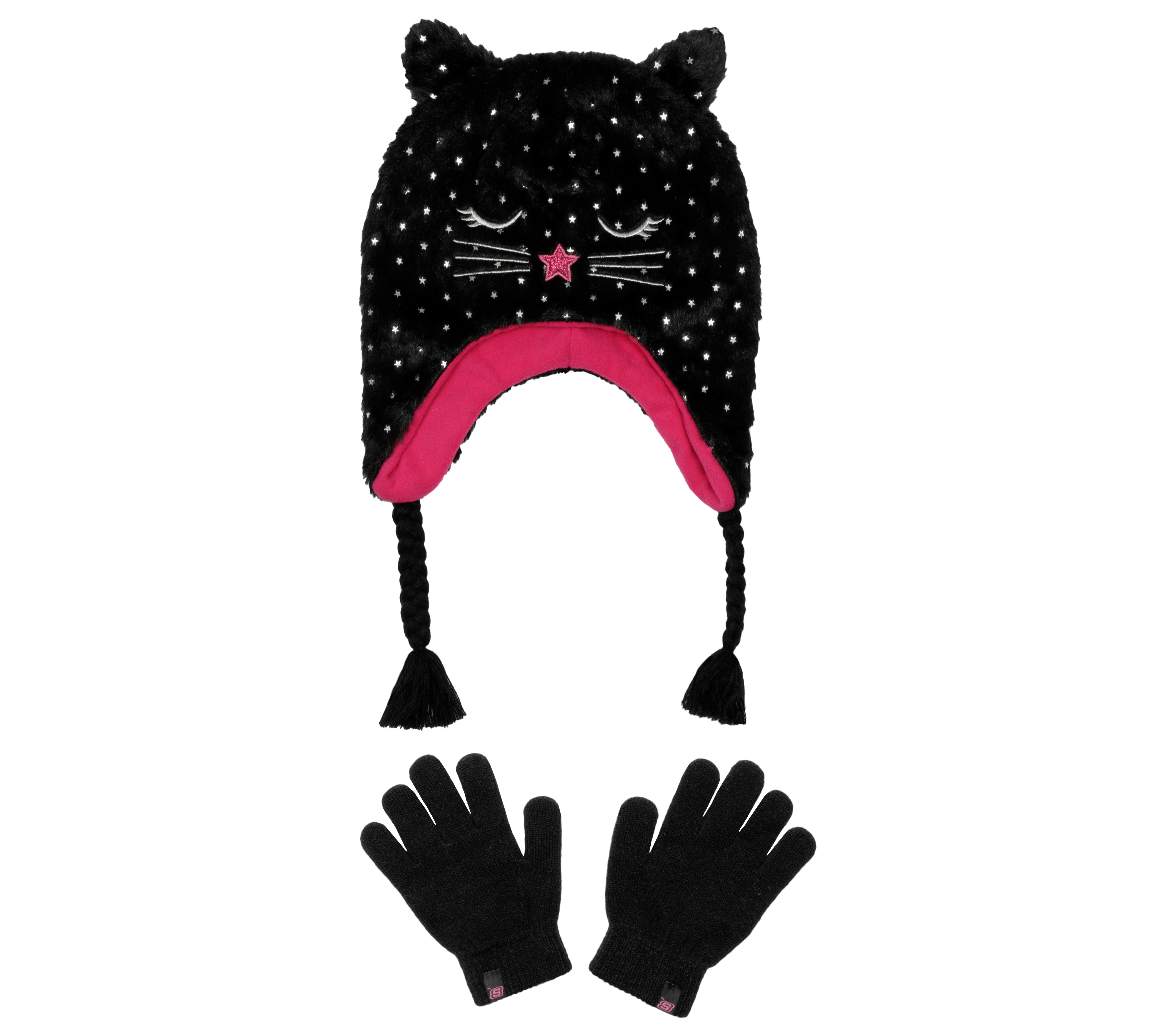 Skechers Cold Weather Star Foil Cat Hat Set en Negro