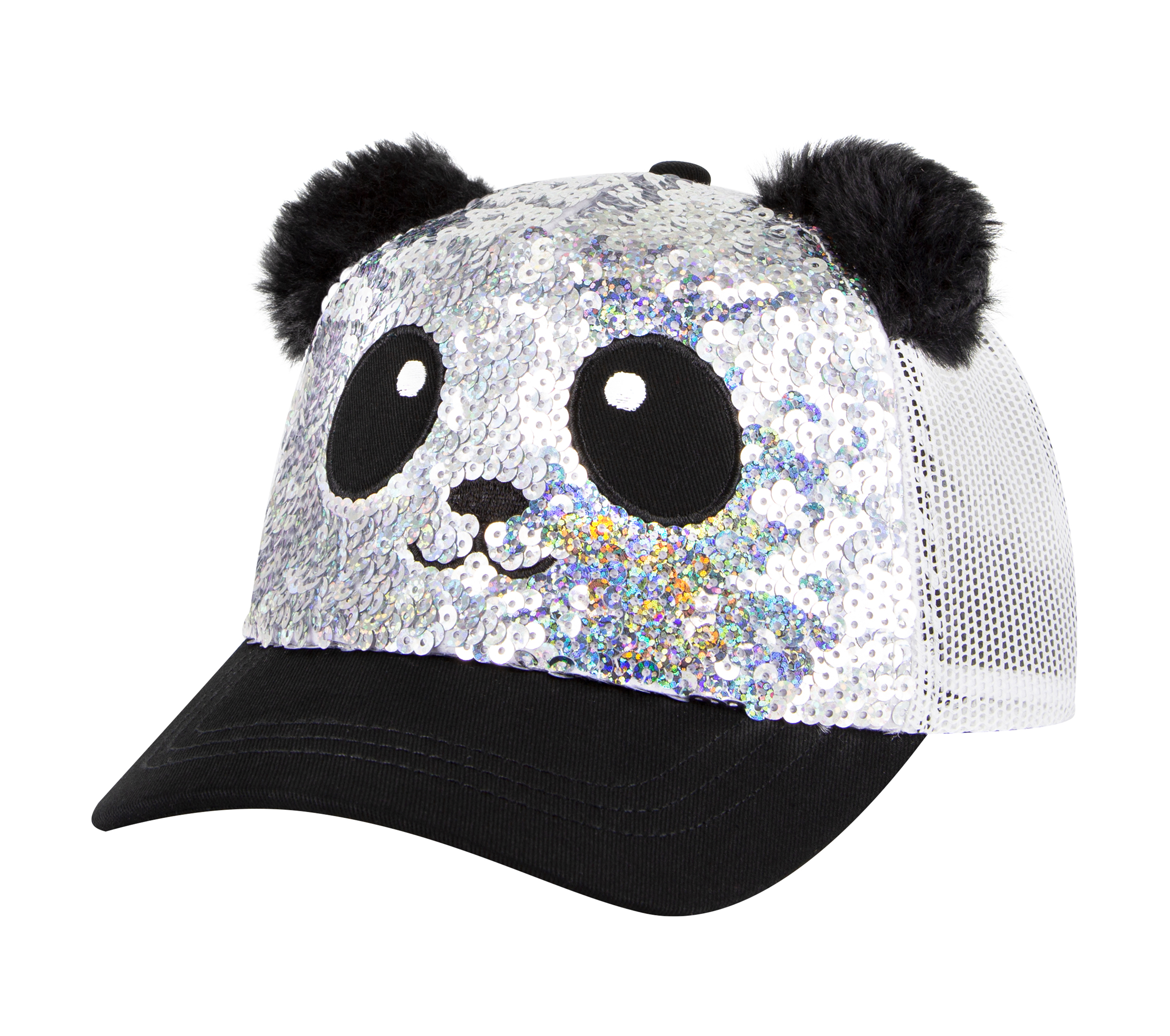 Skechers Sequin Panda Hat en Plata/Negro