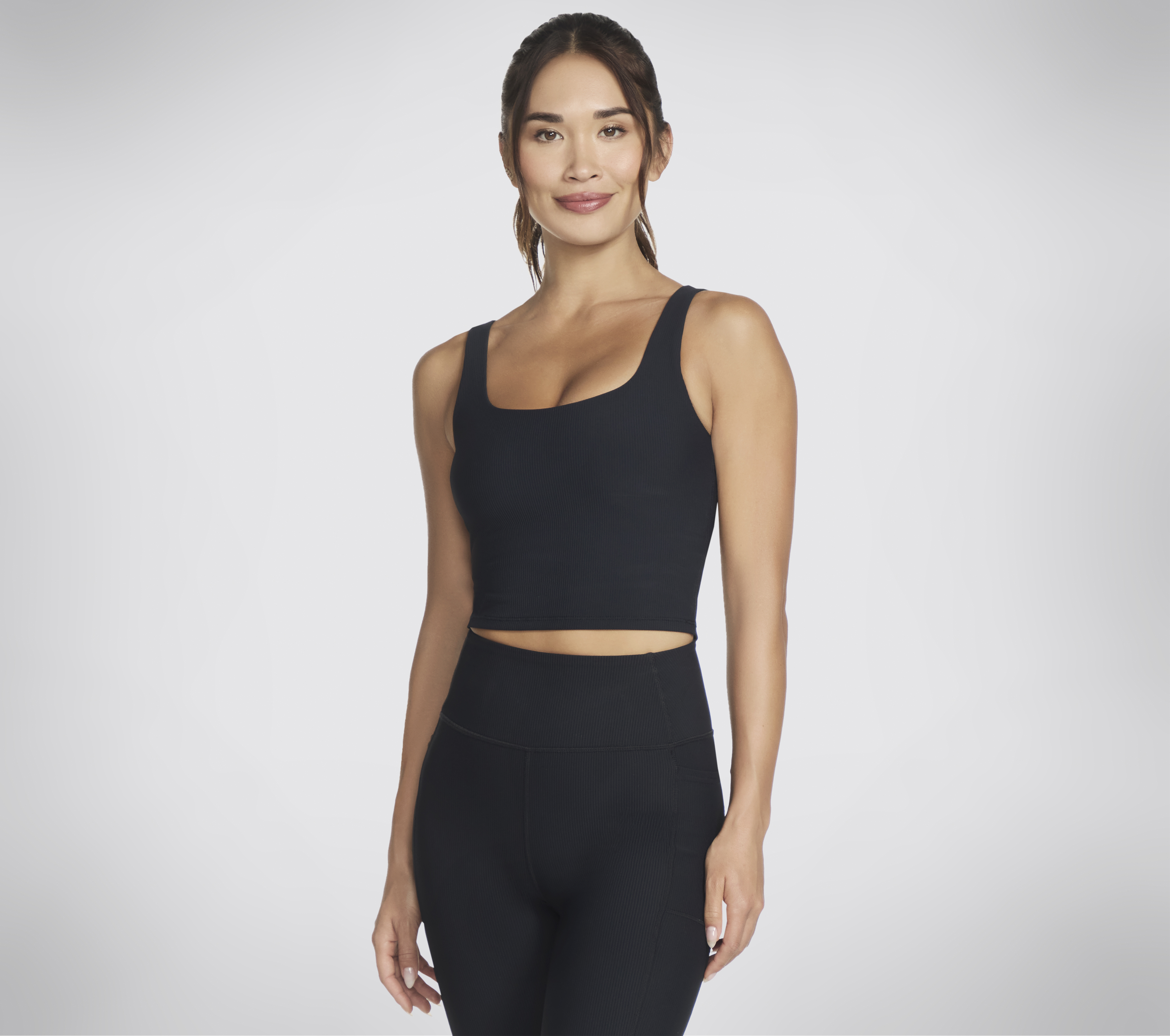 Skechers GO FLEX RIB Longline Bra en Negro, talla 2XL