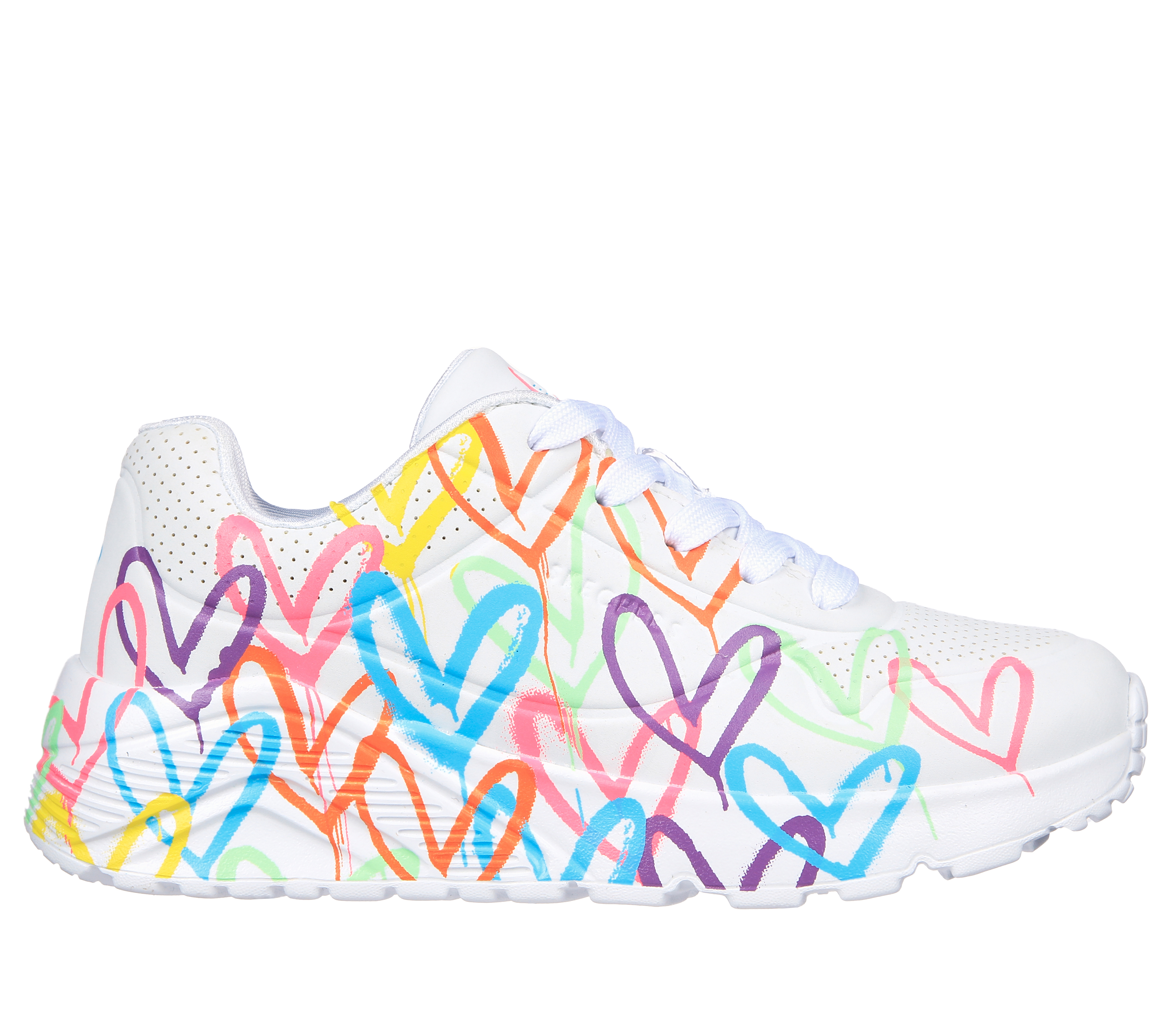 Skechers niña JGoldcrown: Uno Lite - Spread the Love en Blanco, talla 37