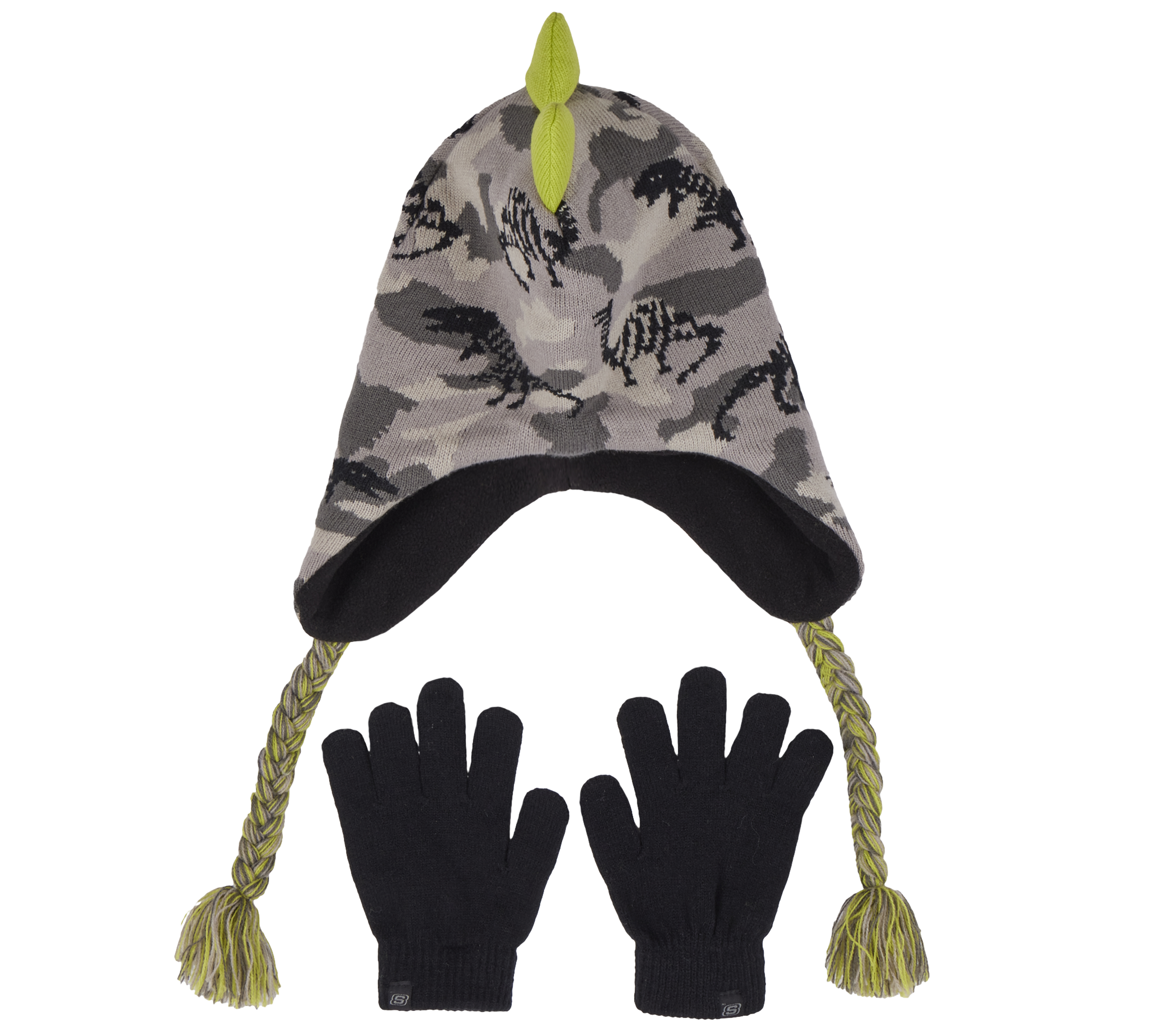 Skechers Dino Camo Jacquard Hat and Glove Set en Verde