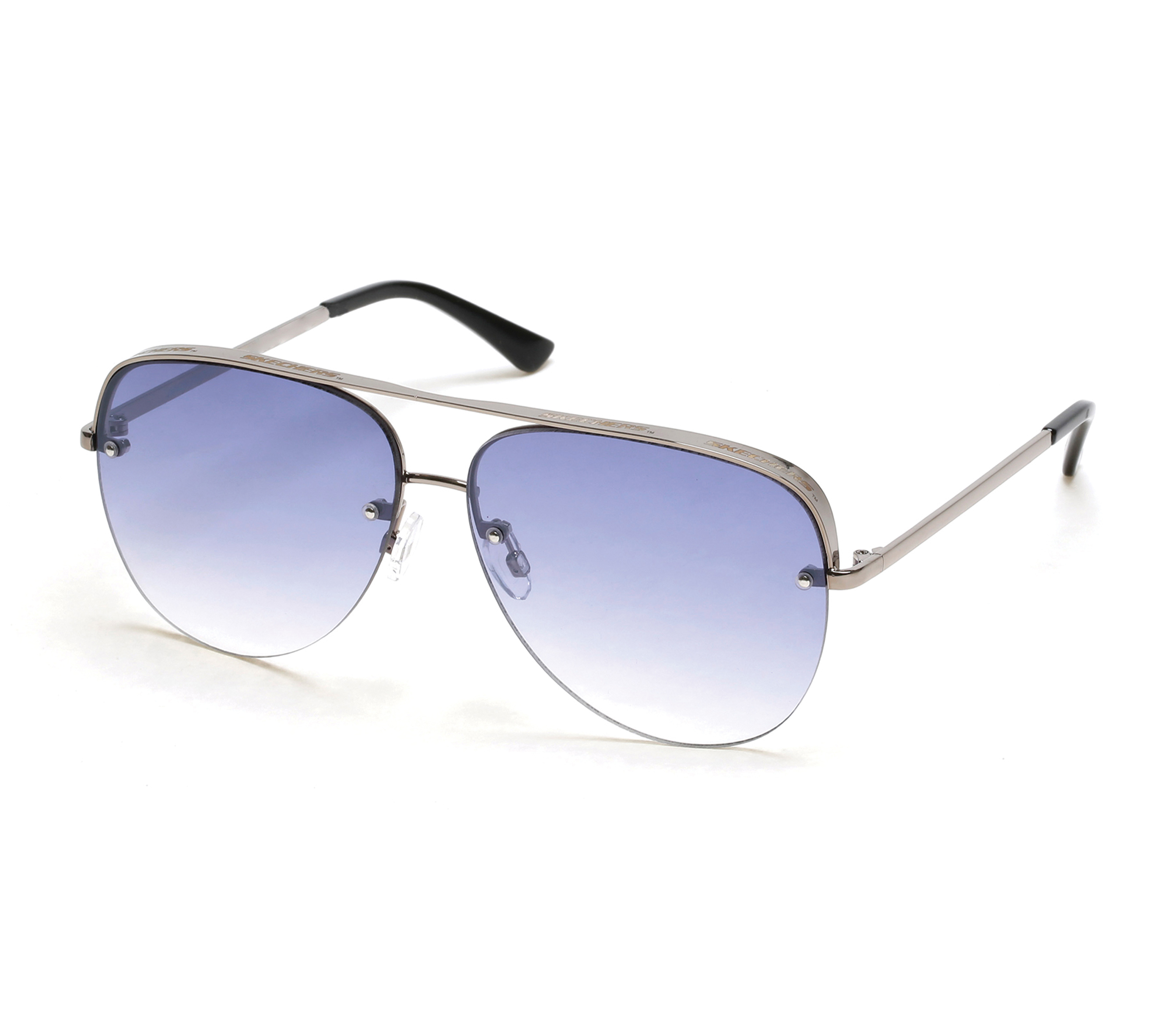 Skechers Semi-Rimless Metal Aviator en Metálico/Negro