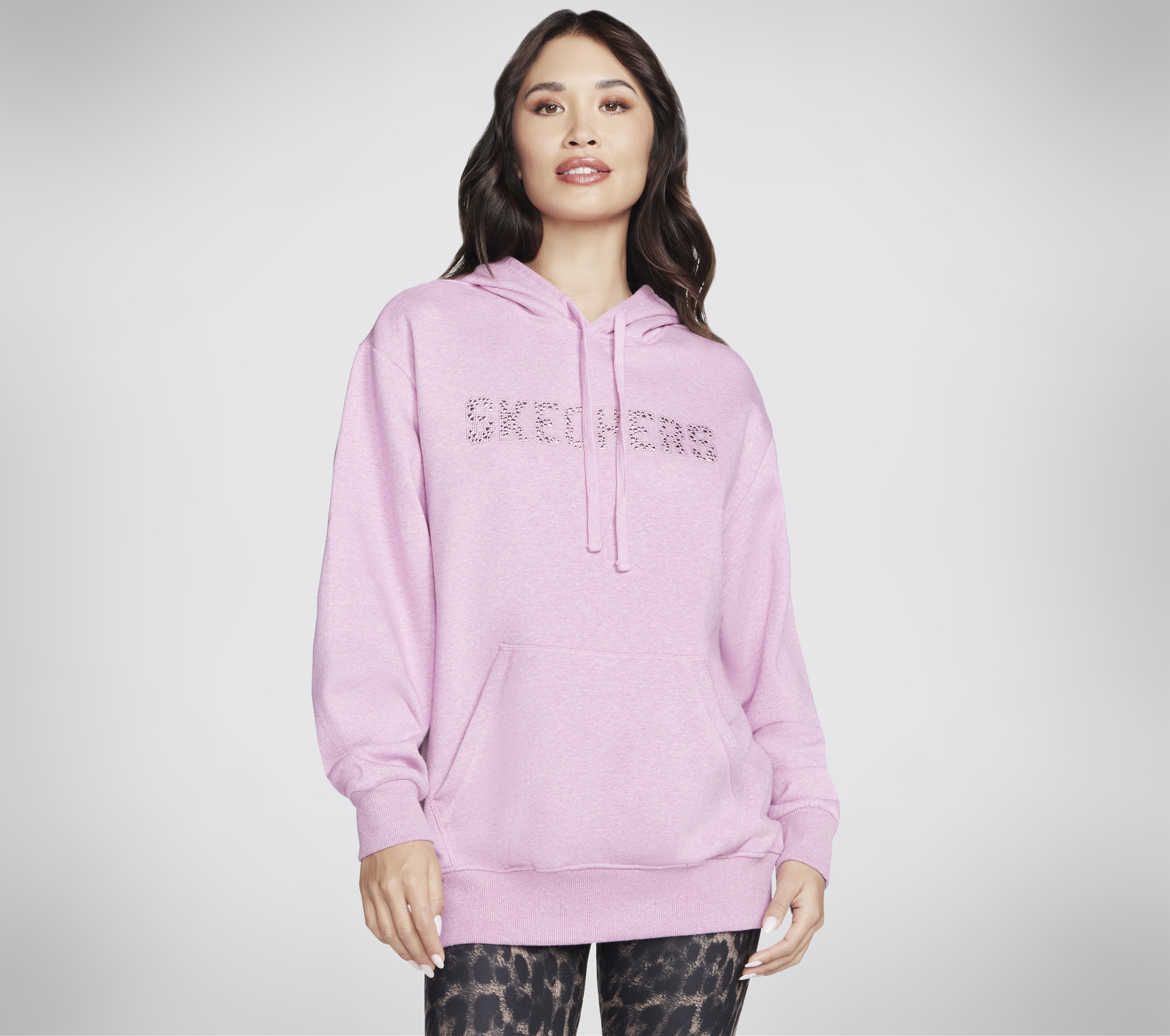 Skechers Skech-Sweats Shine sudadera en Rosa Claro, talla Media