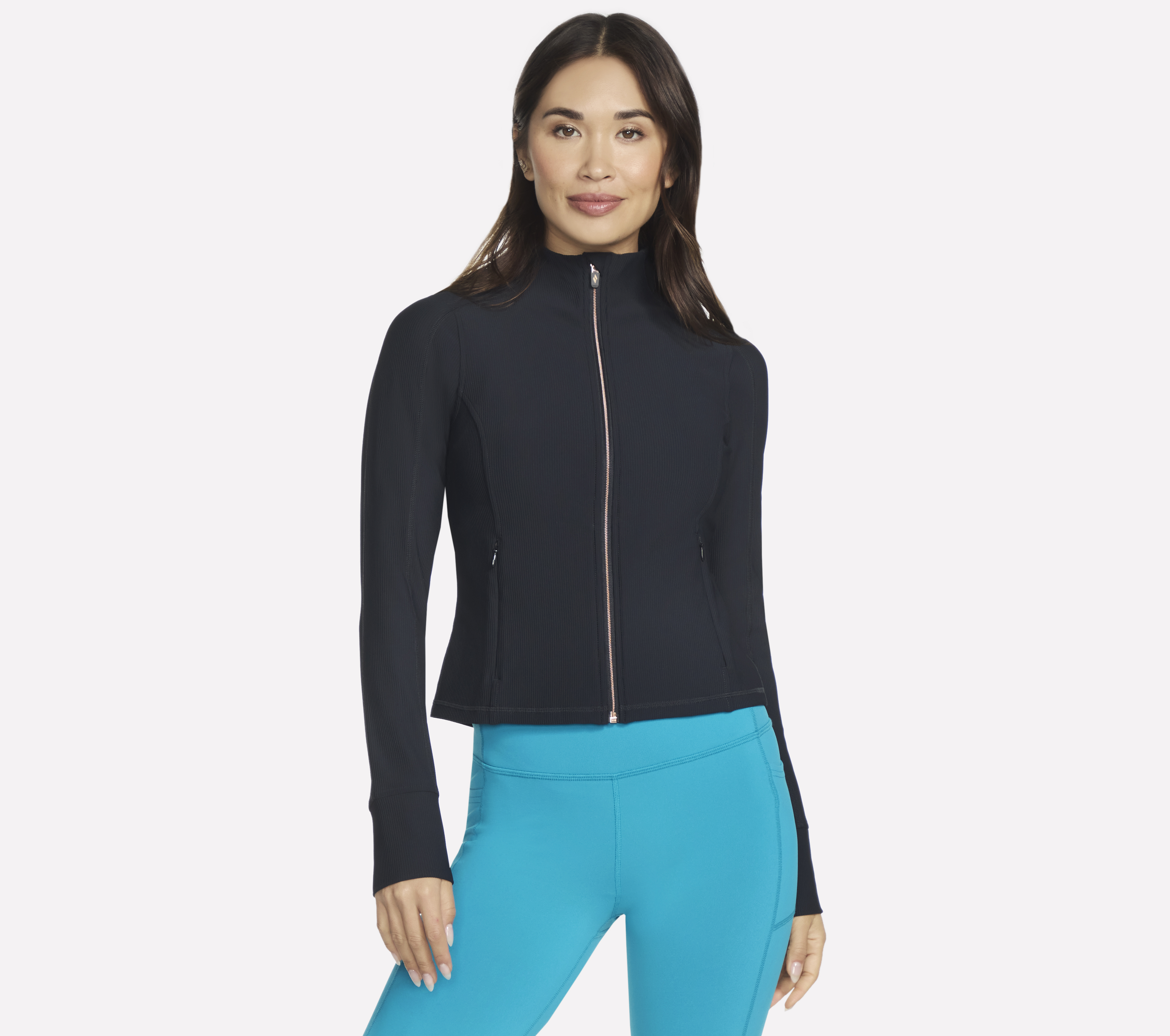 Skechers GO FLEX Rib chaqueta en Negro, talla 2XL