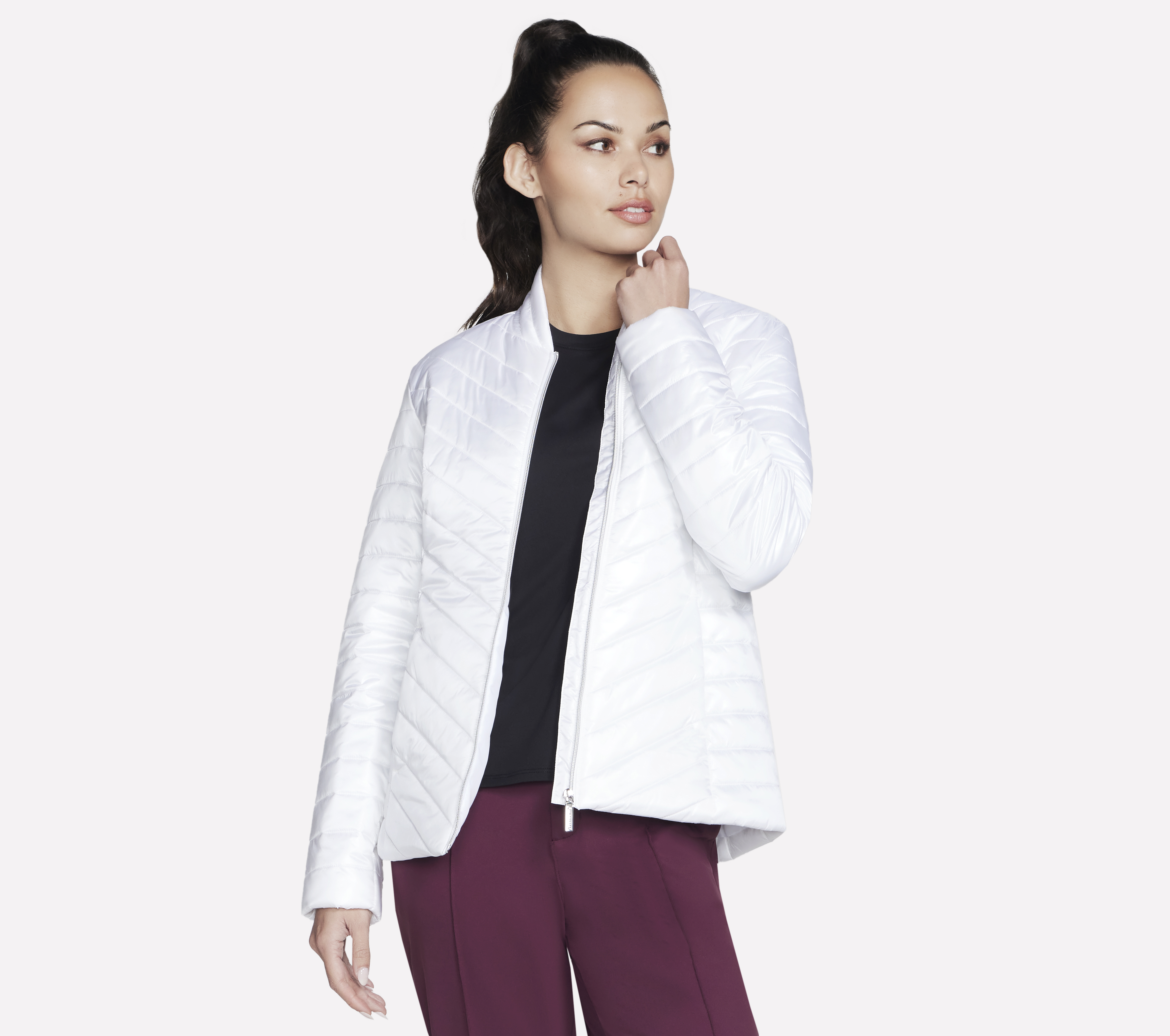 Skechers GO SHIELD Shine chaqueta en Blanca, talla Grande