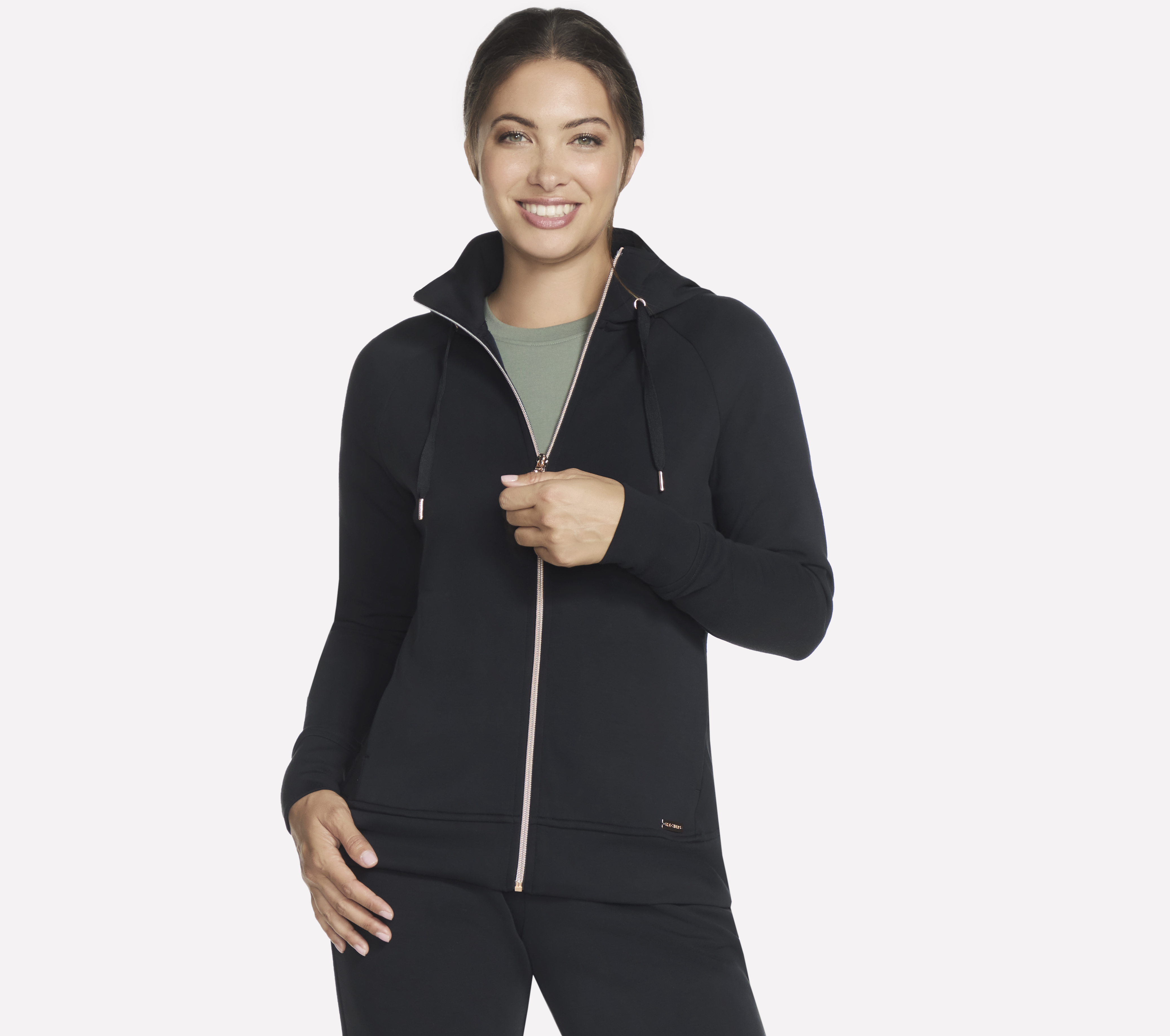 Skechers Skechluxe Elevate Full Zip chaqueta en Negro, talla XS