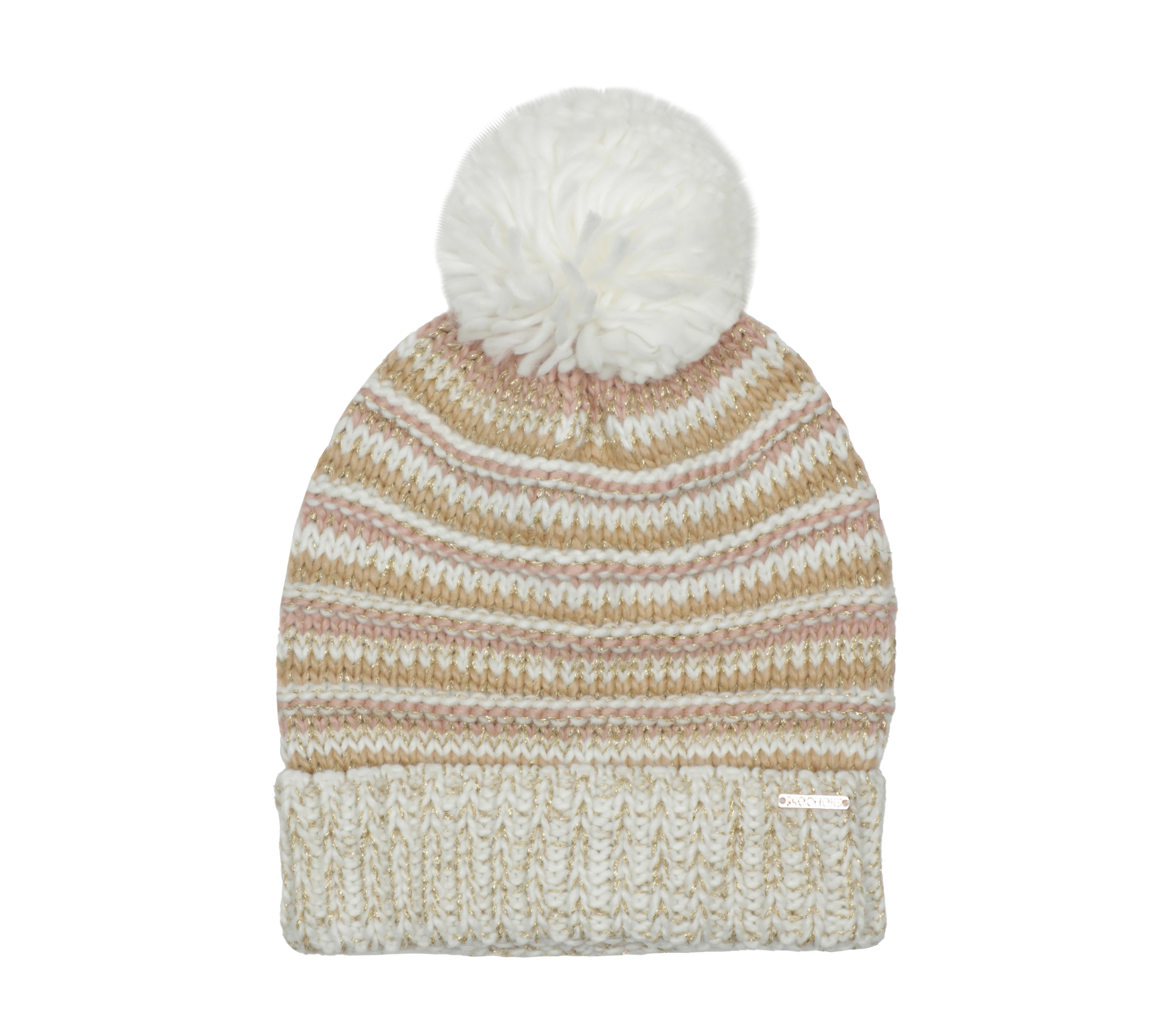 Skechers Textured Stripe Chunk Beanie en Natural