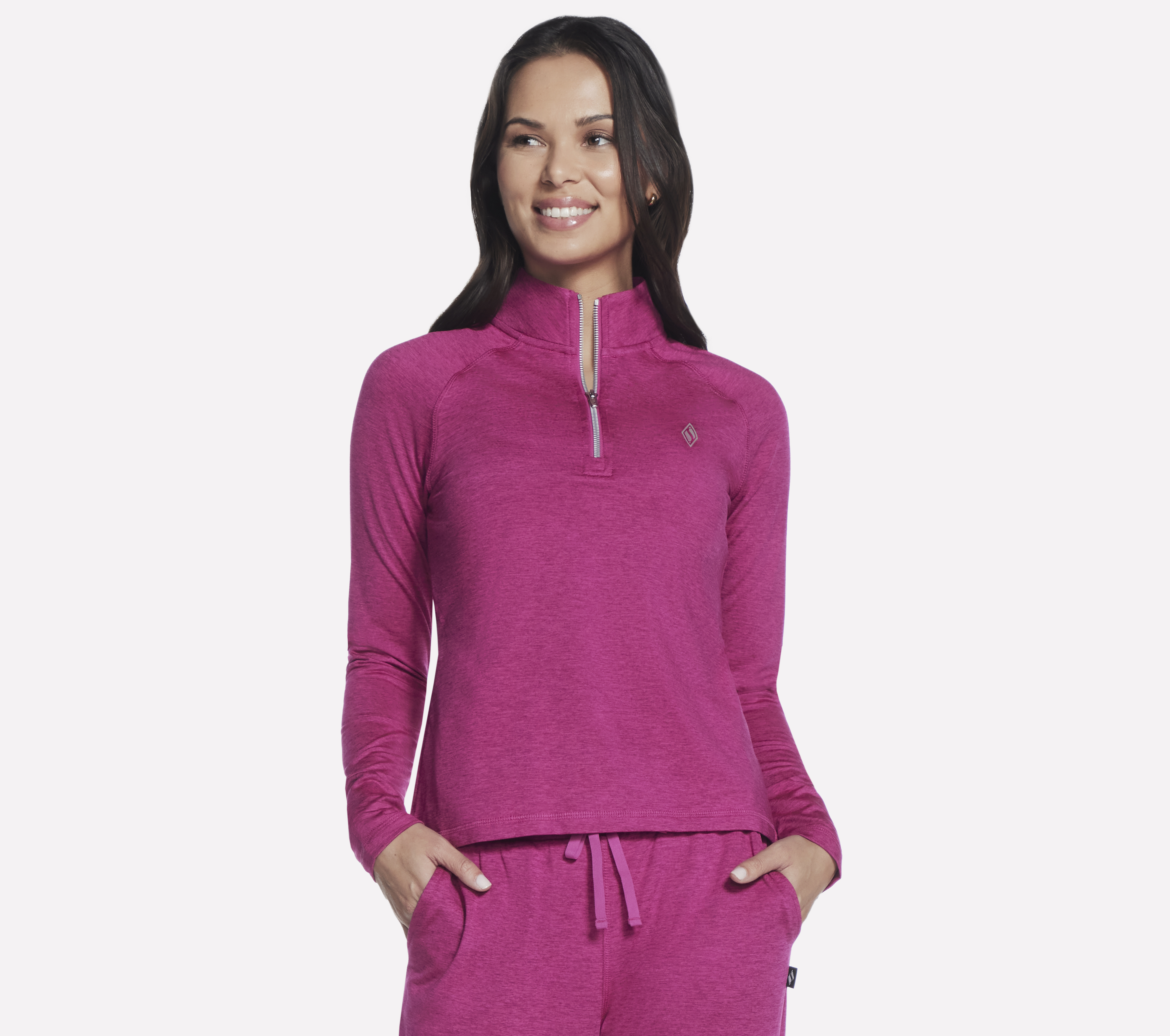 Skechers SKECH-KNITS ULTRA GO 1/4 Zip en Rosa, talla 3XL