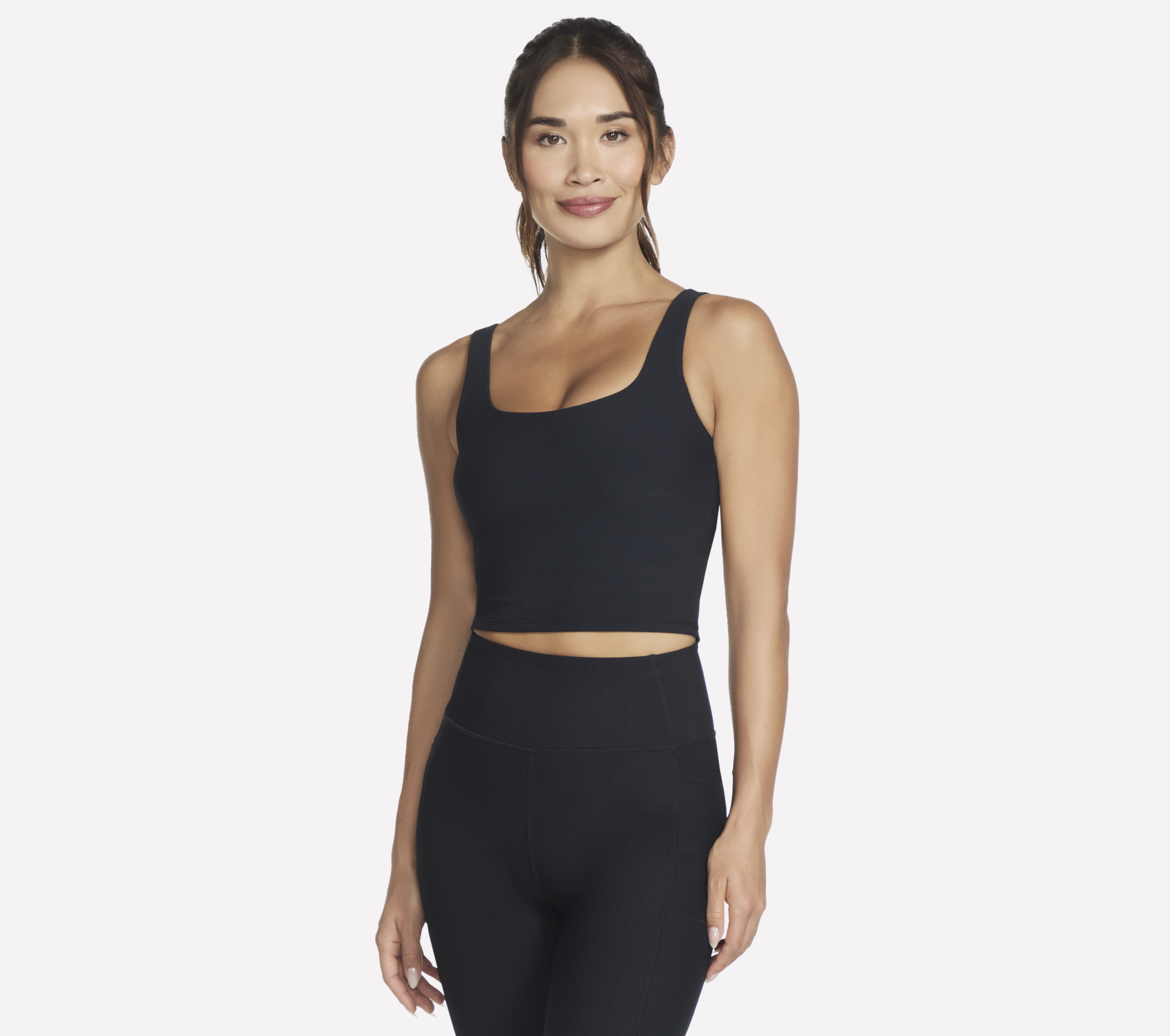 Skechers GO FLEX RIB Longline Bra en Negro, talla 2XL