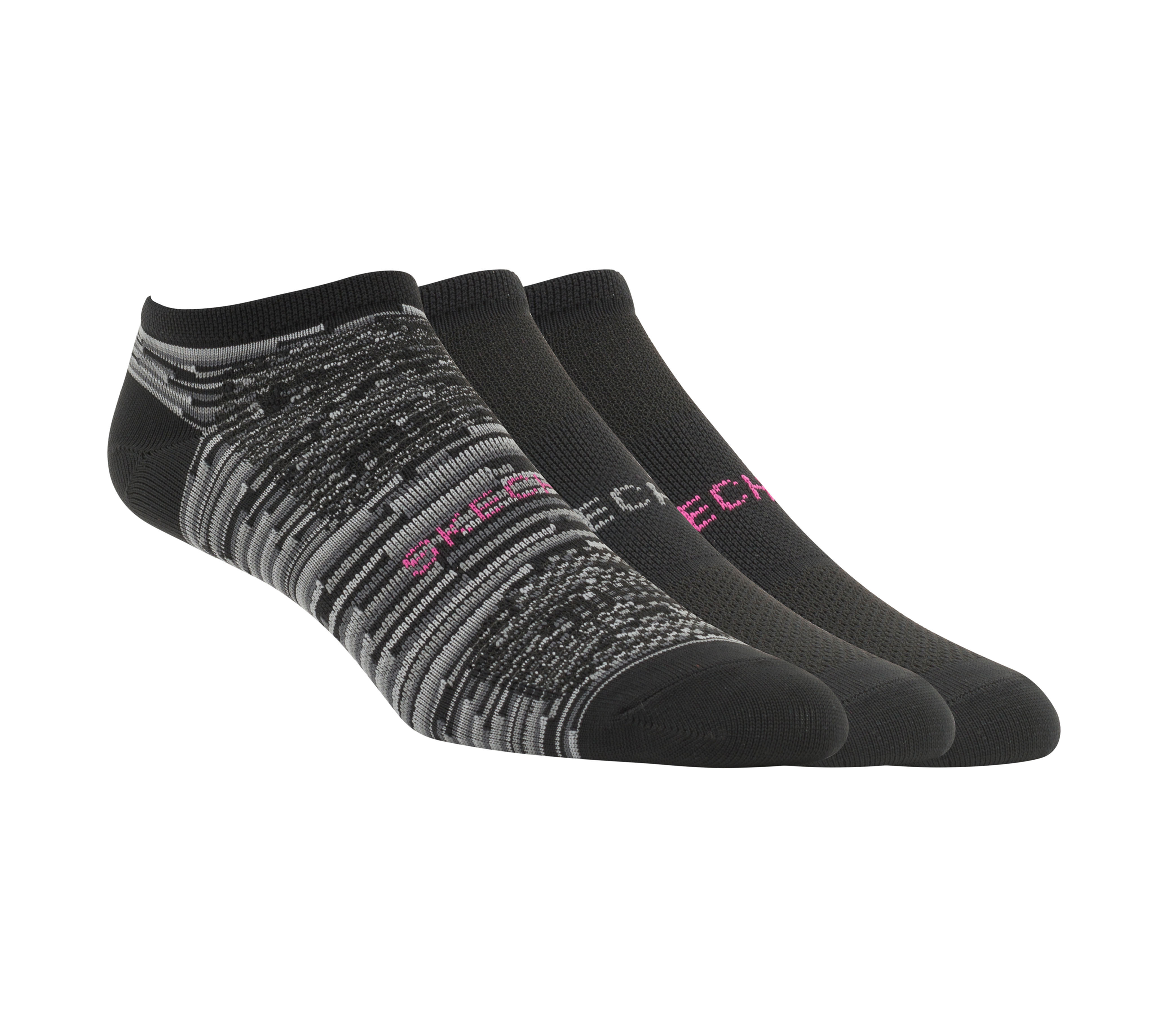 Skechers 3 Pack No Show Microfiber medias o calcetines? en Negro, talla Media