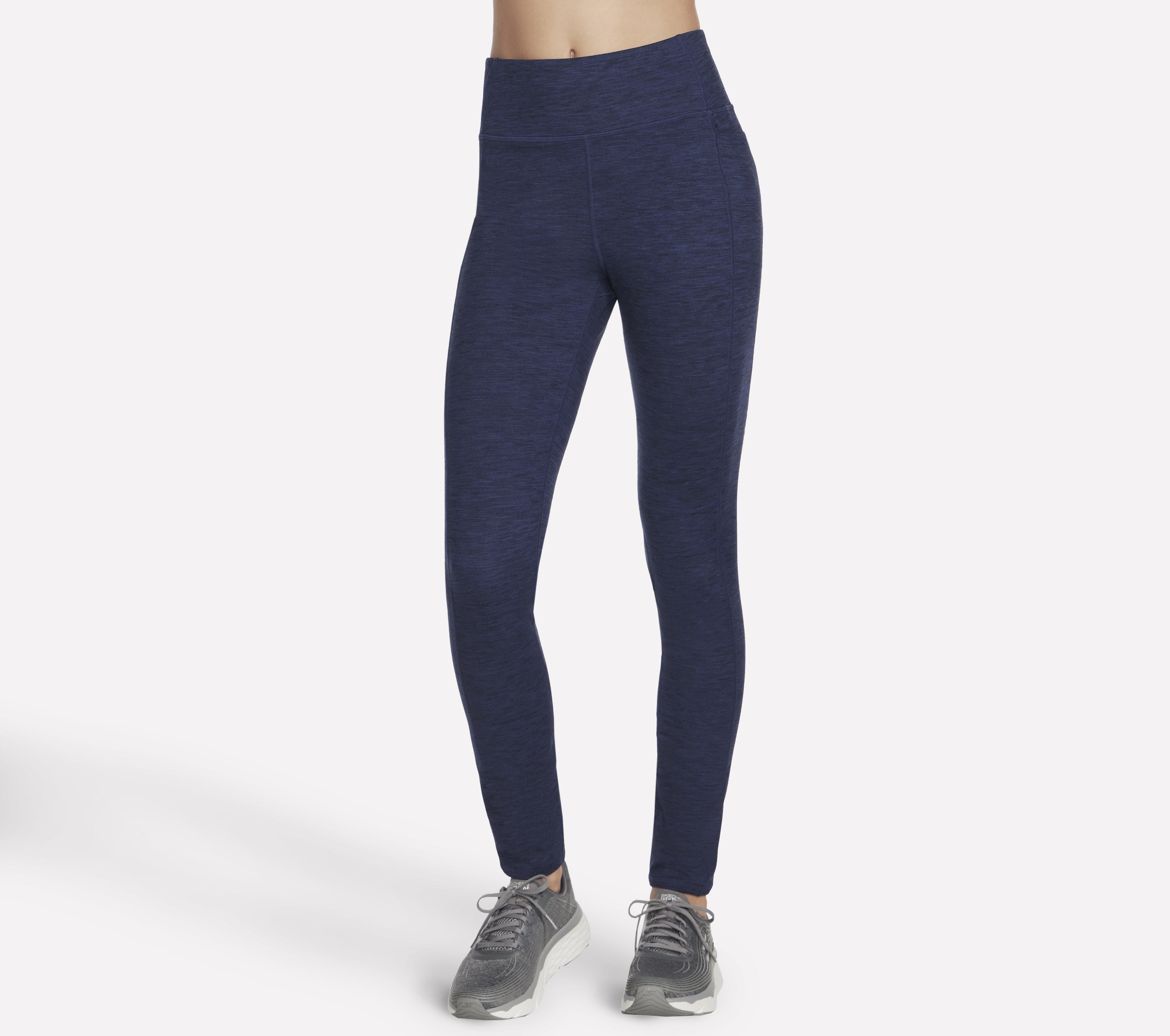 Skechers GOSTRETCH Diamond Brushed FL High Waist Legging en Navy, talla XS, Vegan