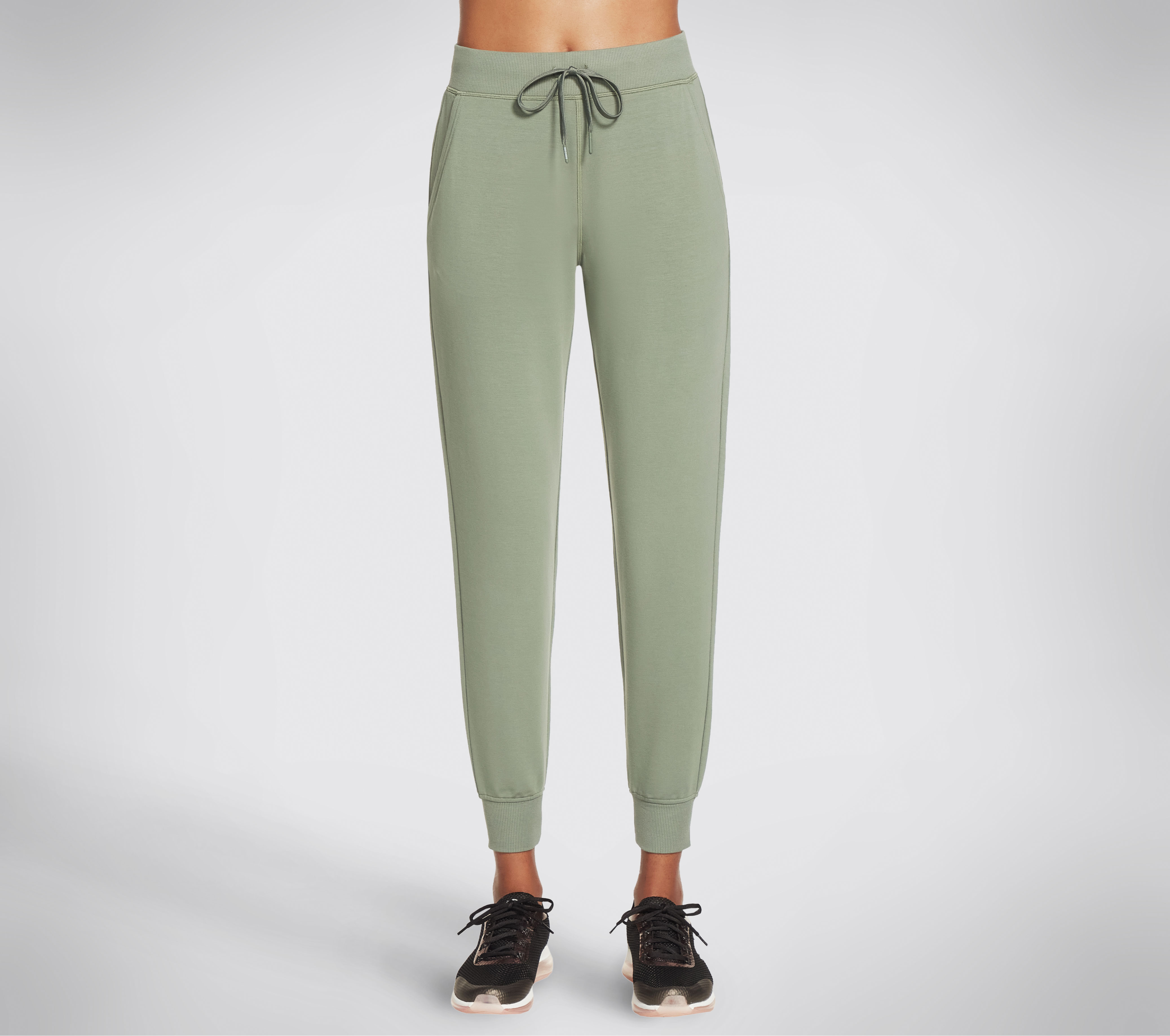 Skechers SKECHLUXE Restful pantalones jogger en Claro Verde, talla XS