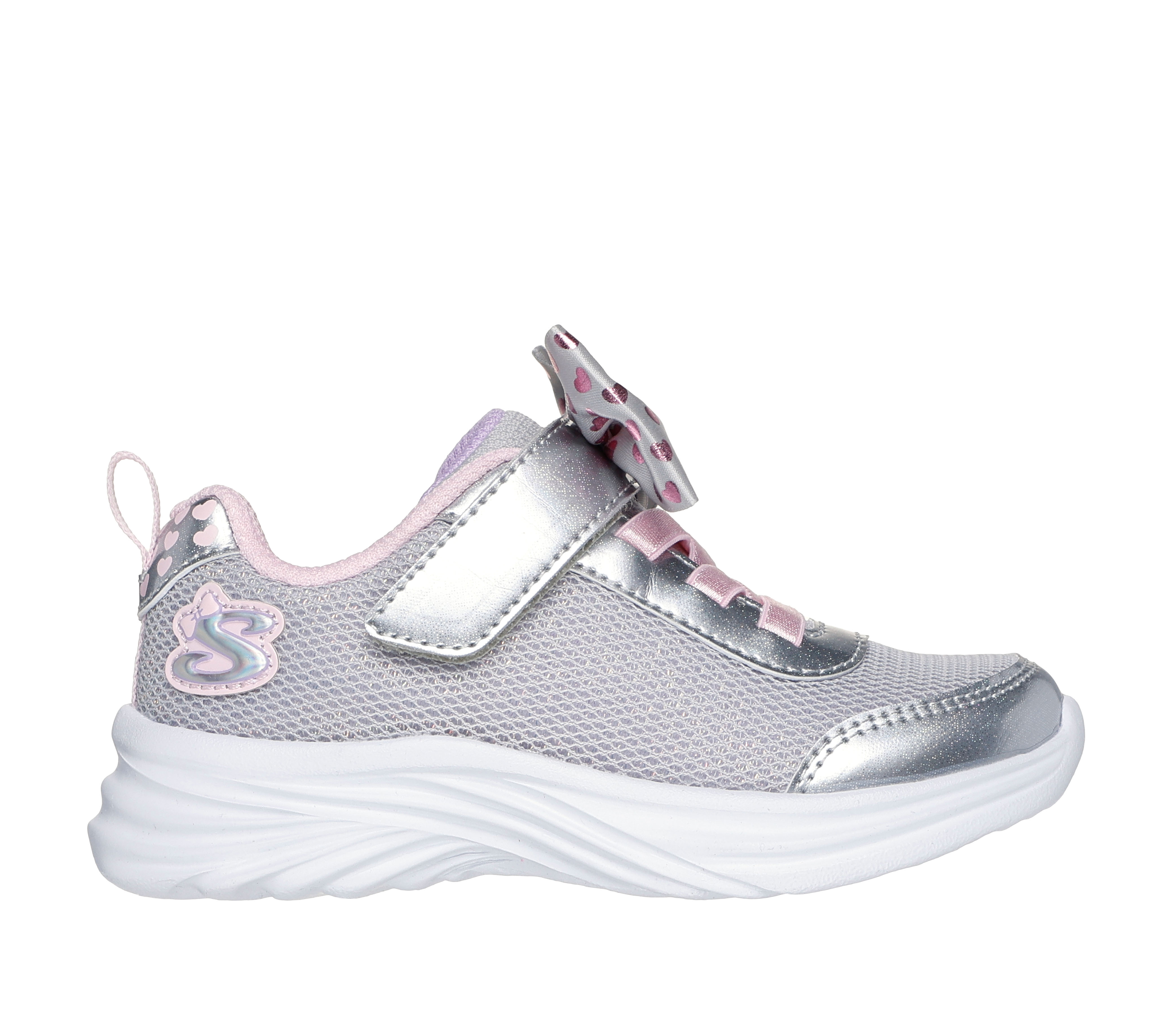 Skechers Dreamy Dancer - Xtra Bow en Plata/Rosa Claro, talla 25