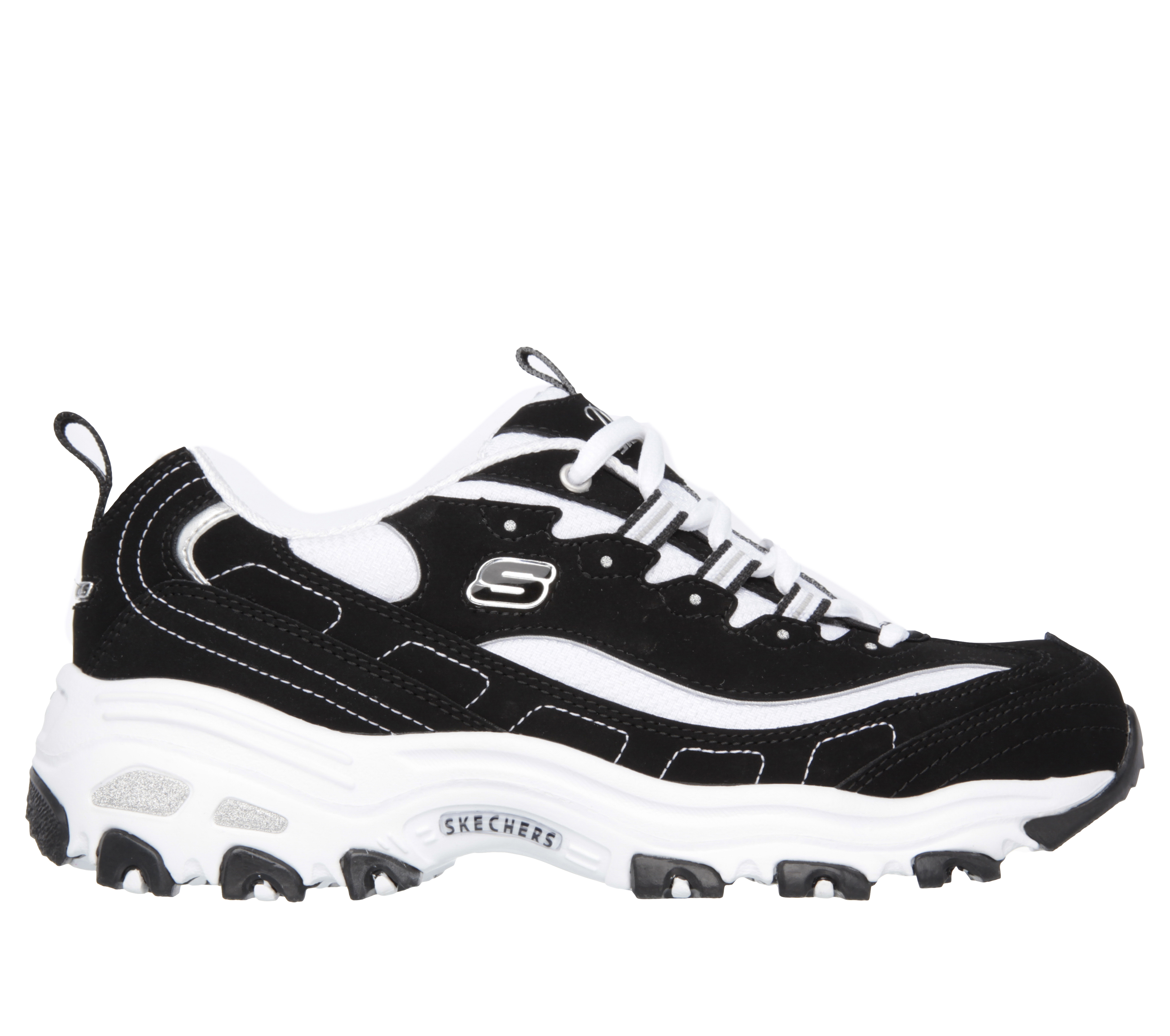 Skechers D'Lites - Biggest Fan en Negro/Blanca, talla 41