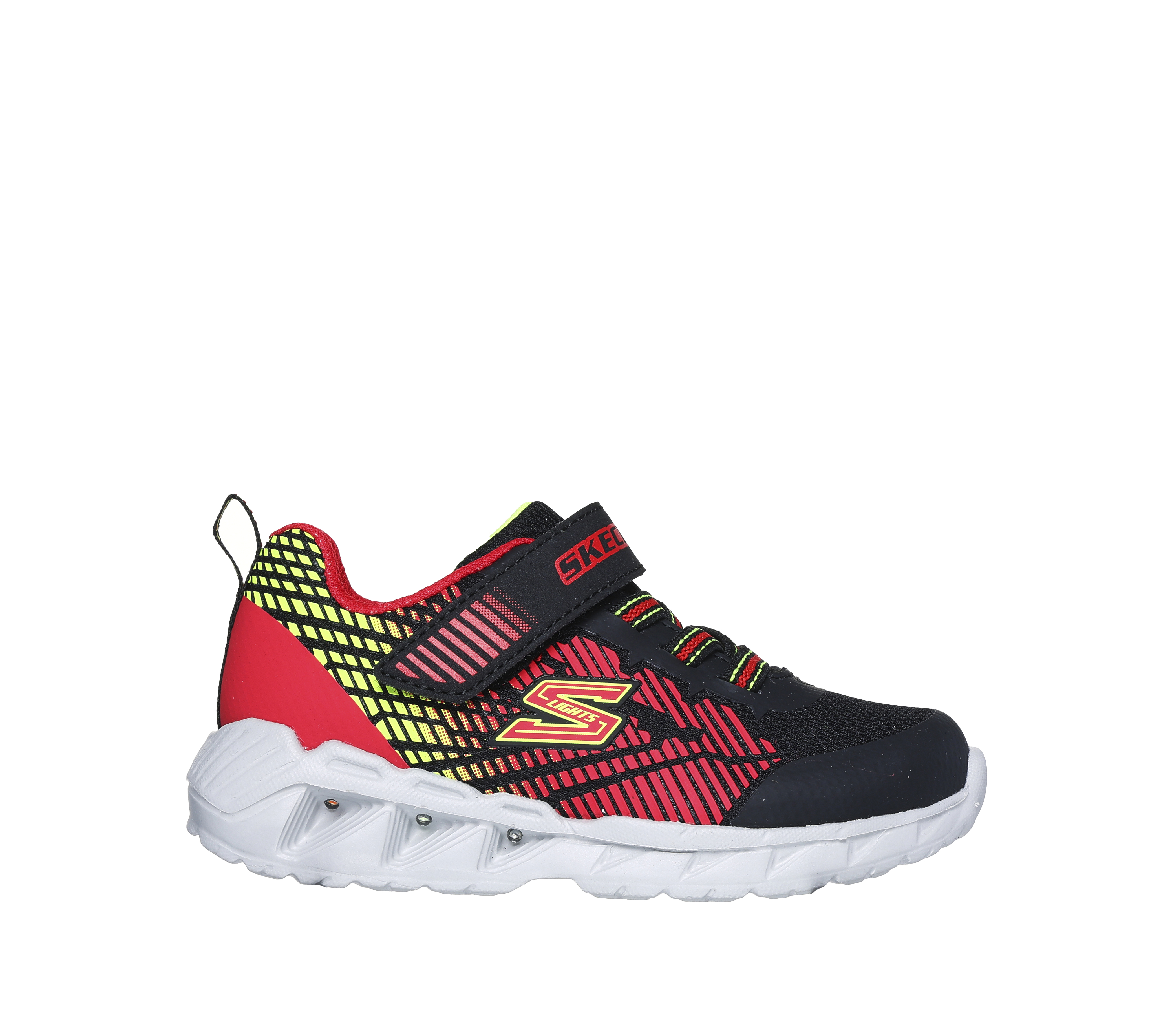 Skechers S-Lights: Magna-Lights - Grux en Negro/Rojo, talla 23