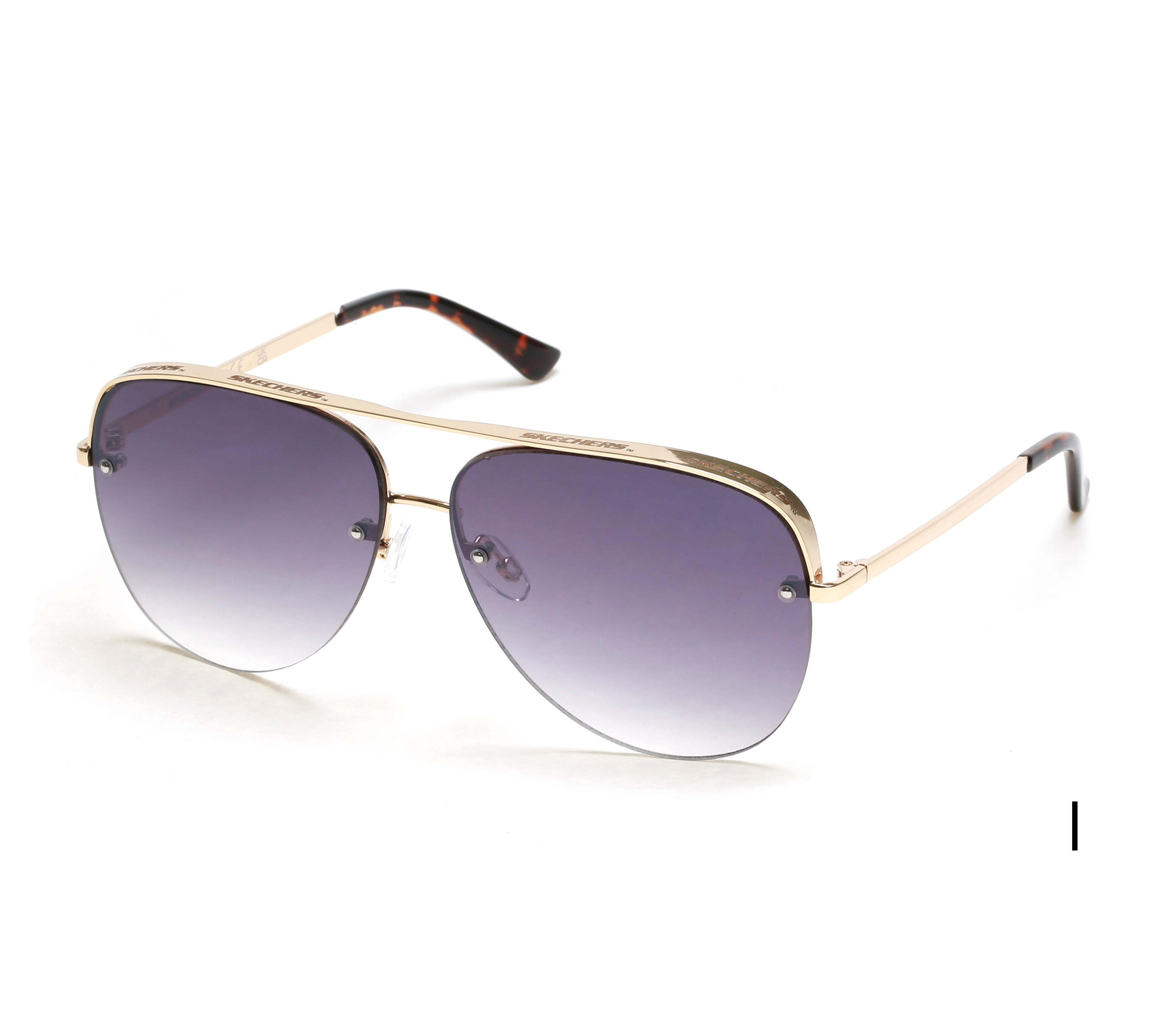 Skechers Semi-Rimless Metal Aviator en Claro Oro