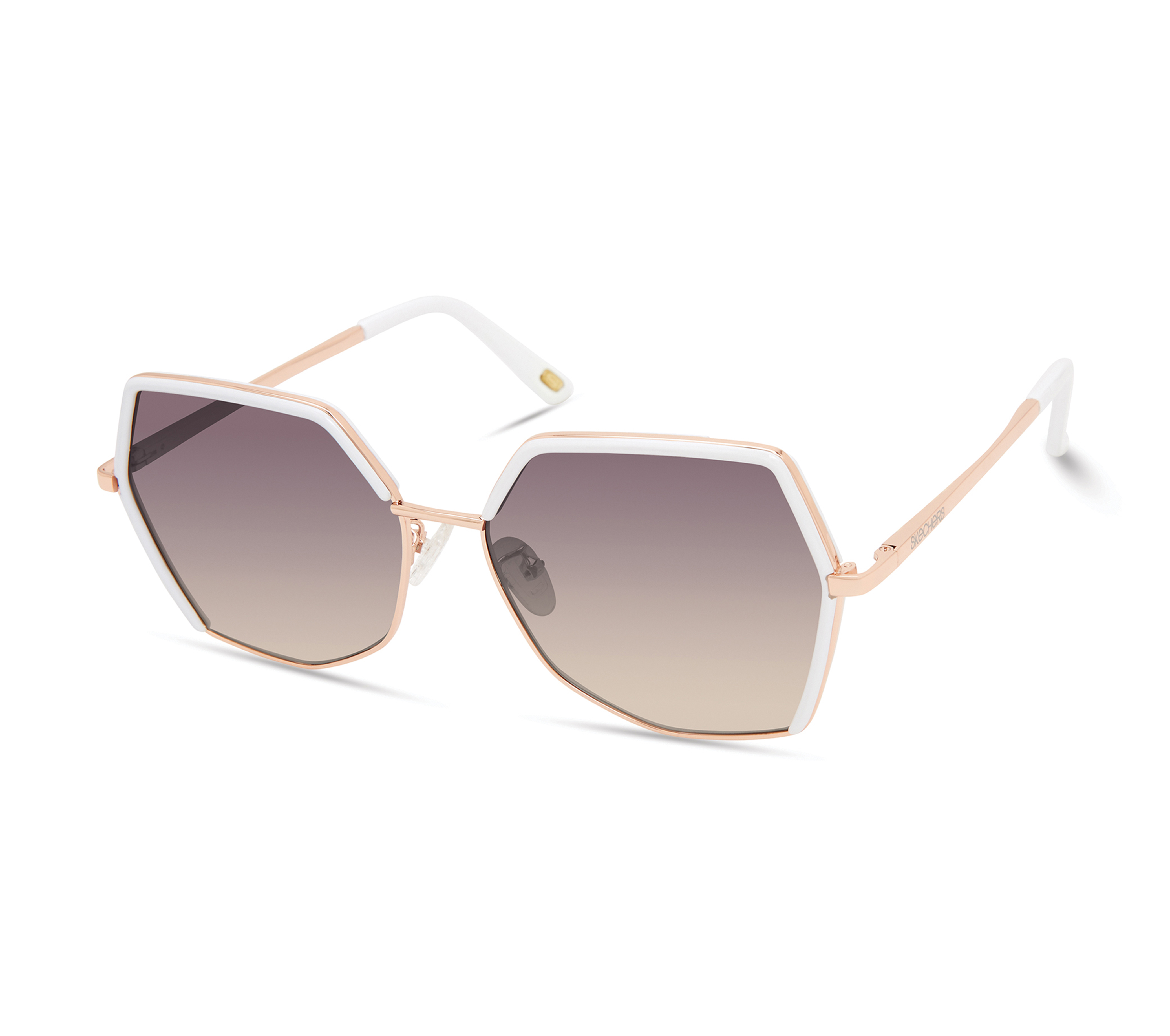 Skechers Semi-Rimless Geometric gafas de sol en Blanca