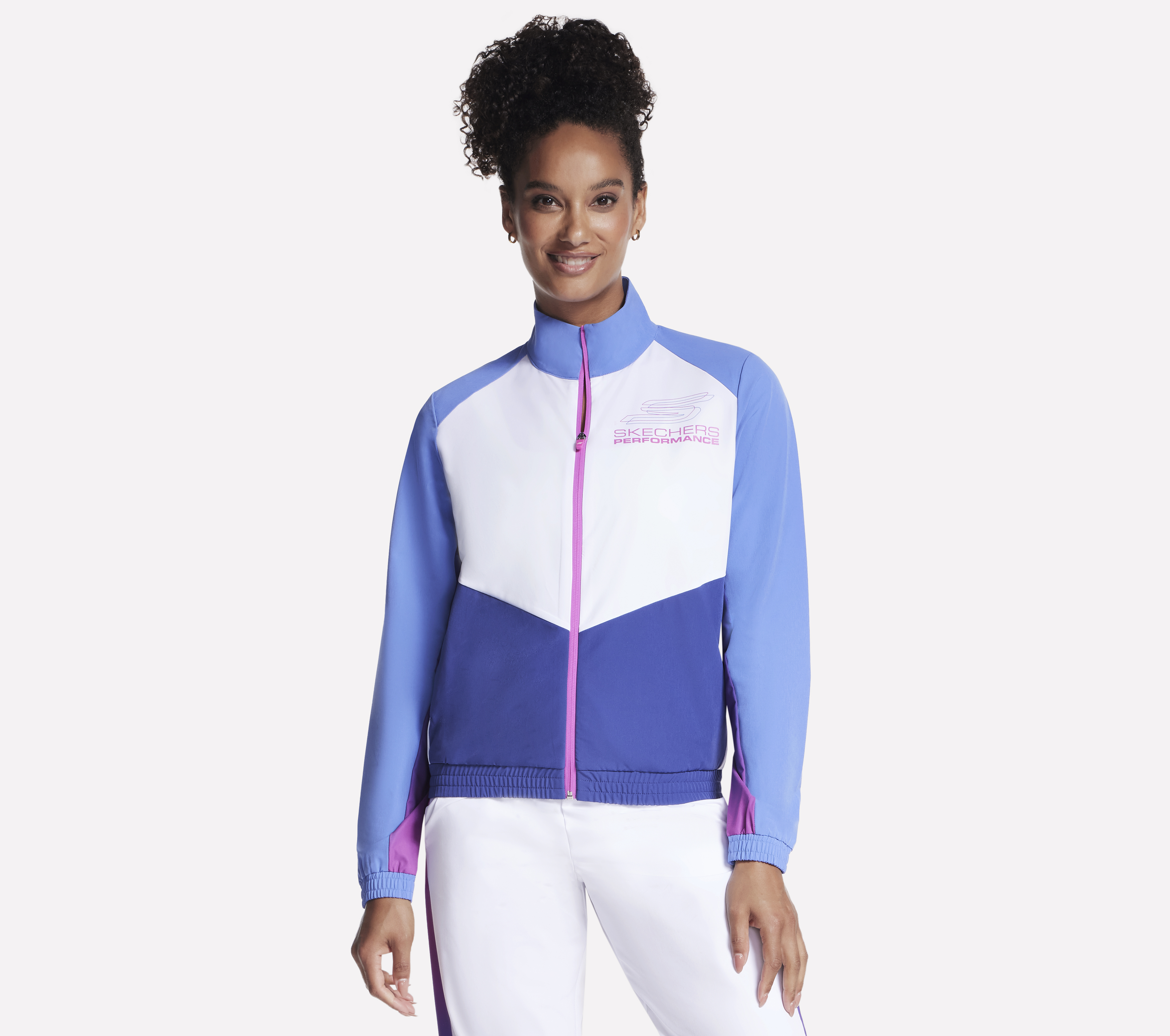 Skechers Peak Track chaqueta en Blanca, talla 2XL