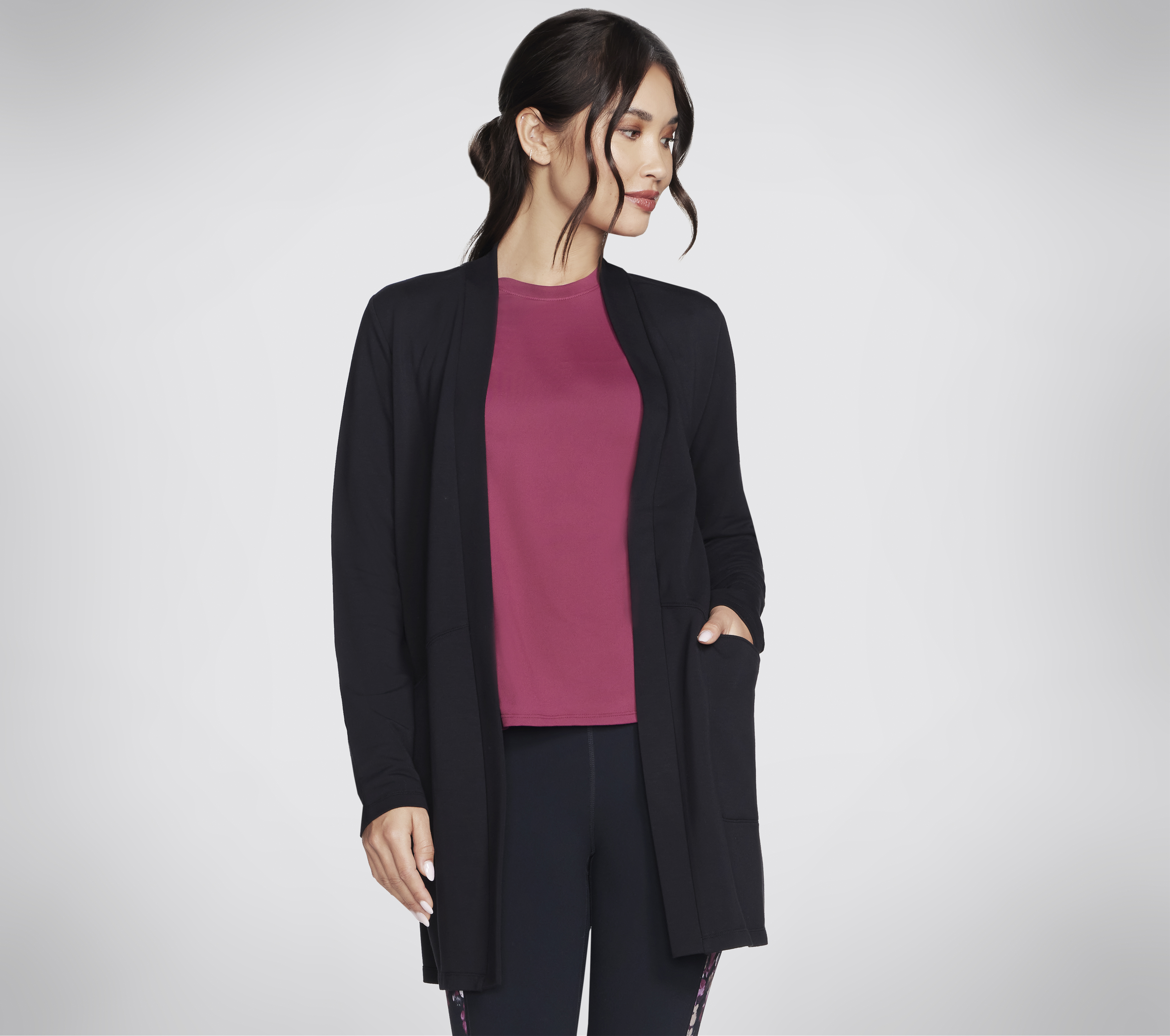 Skechers Skechluxe Renew Cardigan en Negro, talla Grande