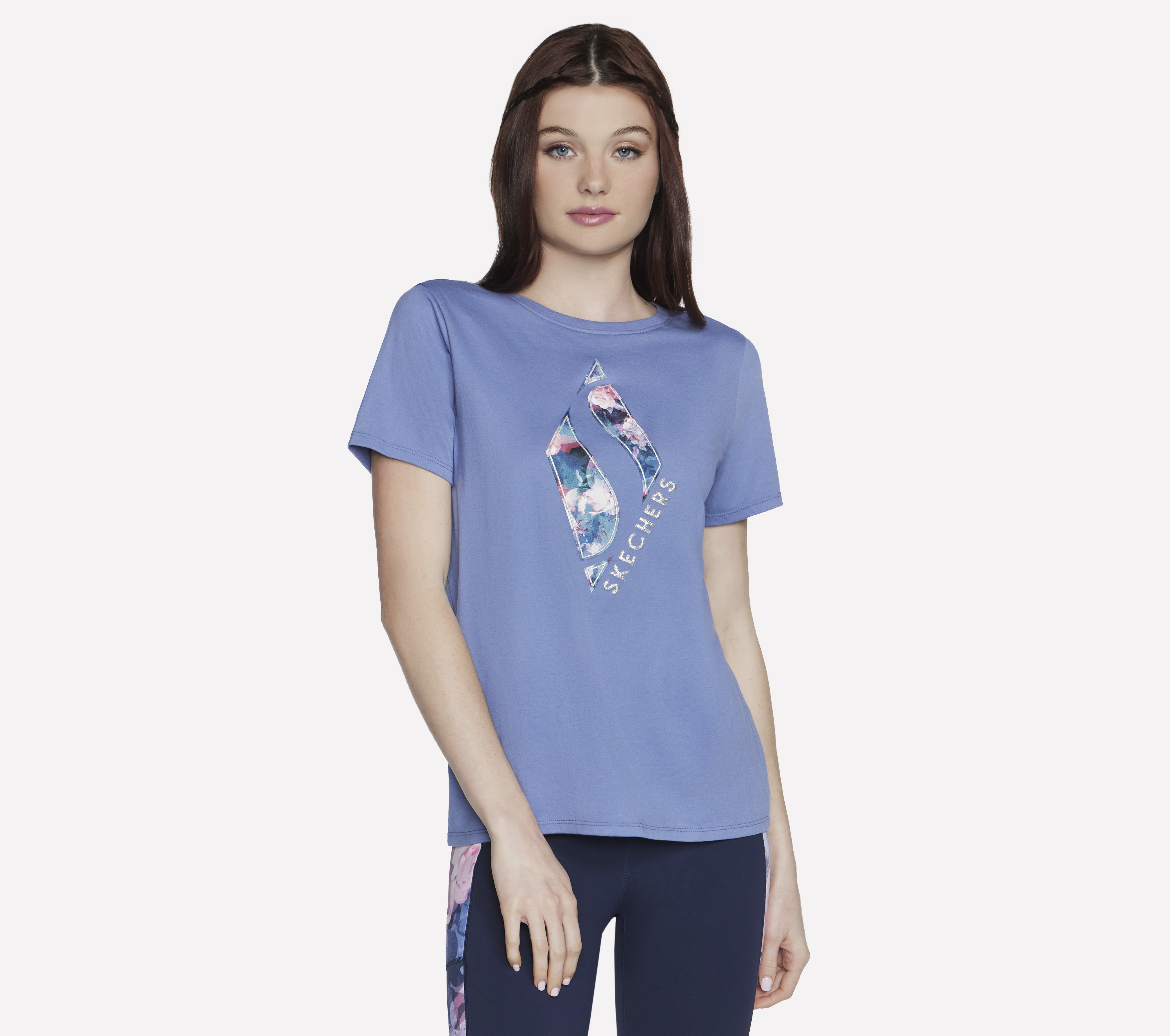 Skechers Summer Rose camiseta en Morado/Rose, talla Pequeña