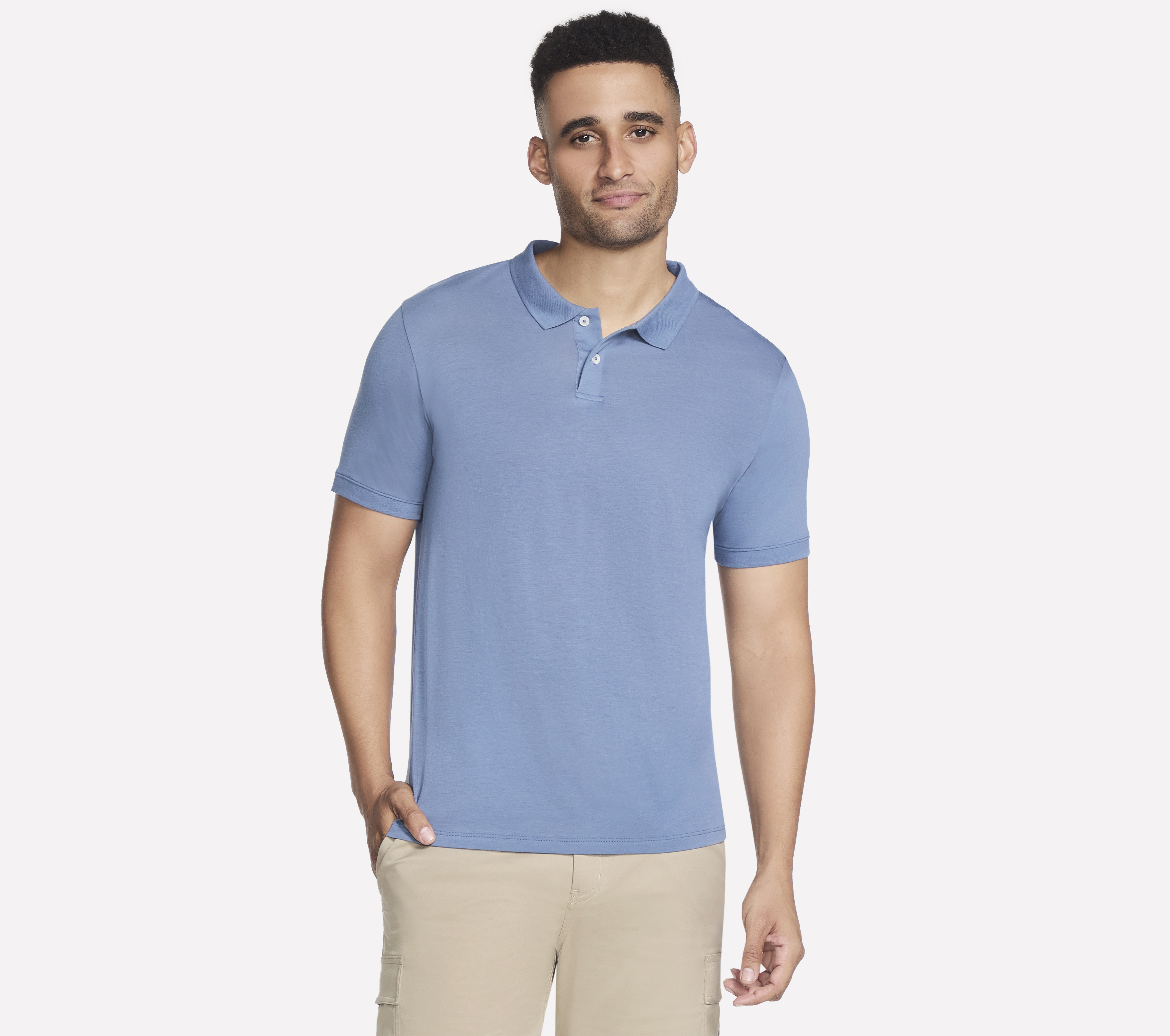 Skechers GO DRI Pima Signature Polo en Denim, talla Media