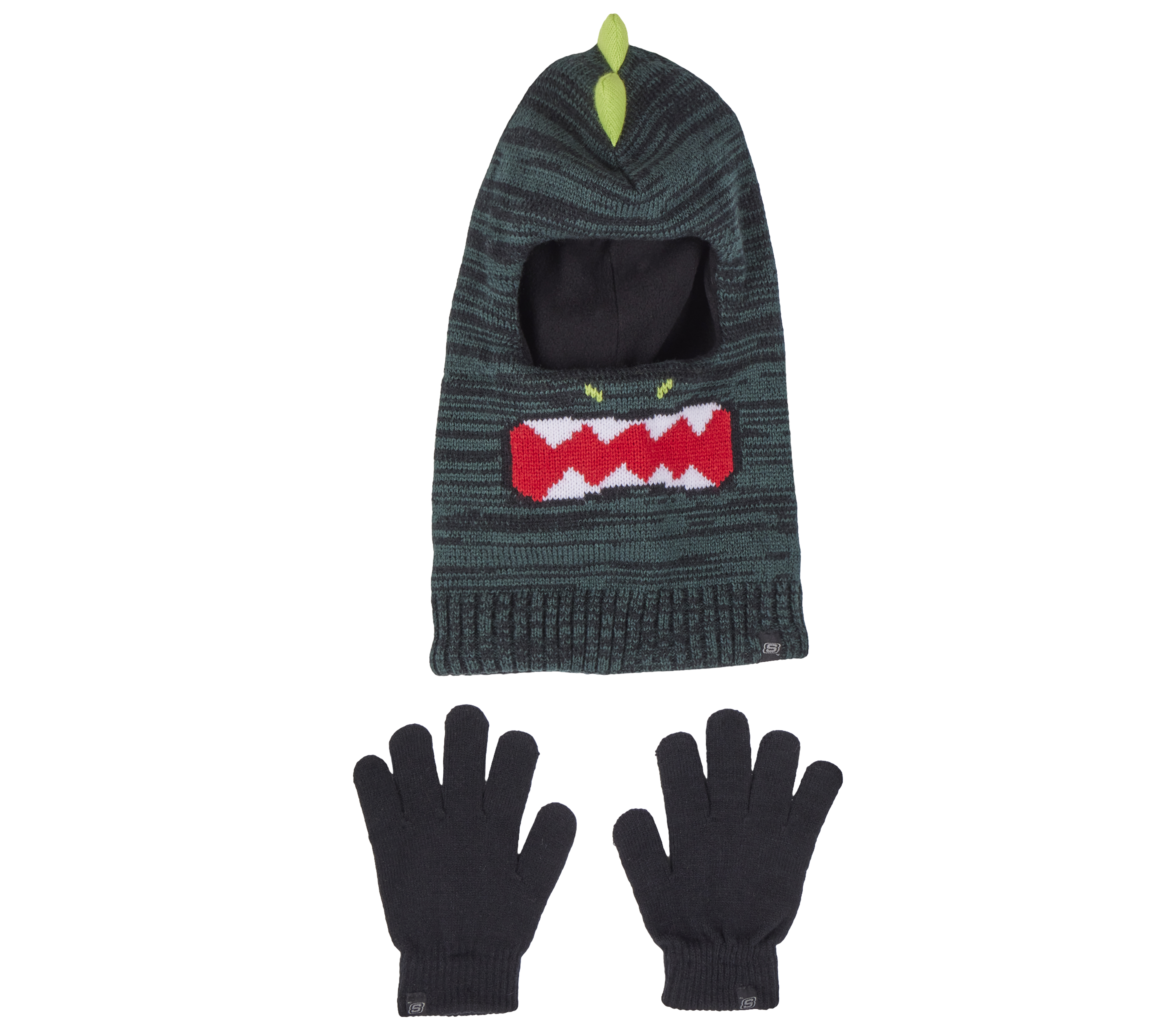 Skechers 3D Knit Dino Ski Mask and Glove Set en Verde