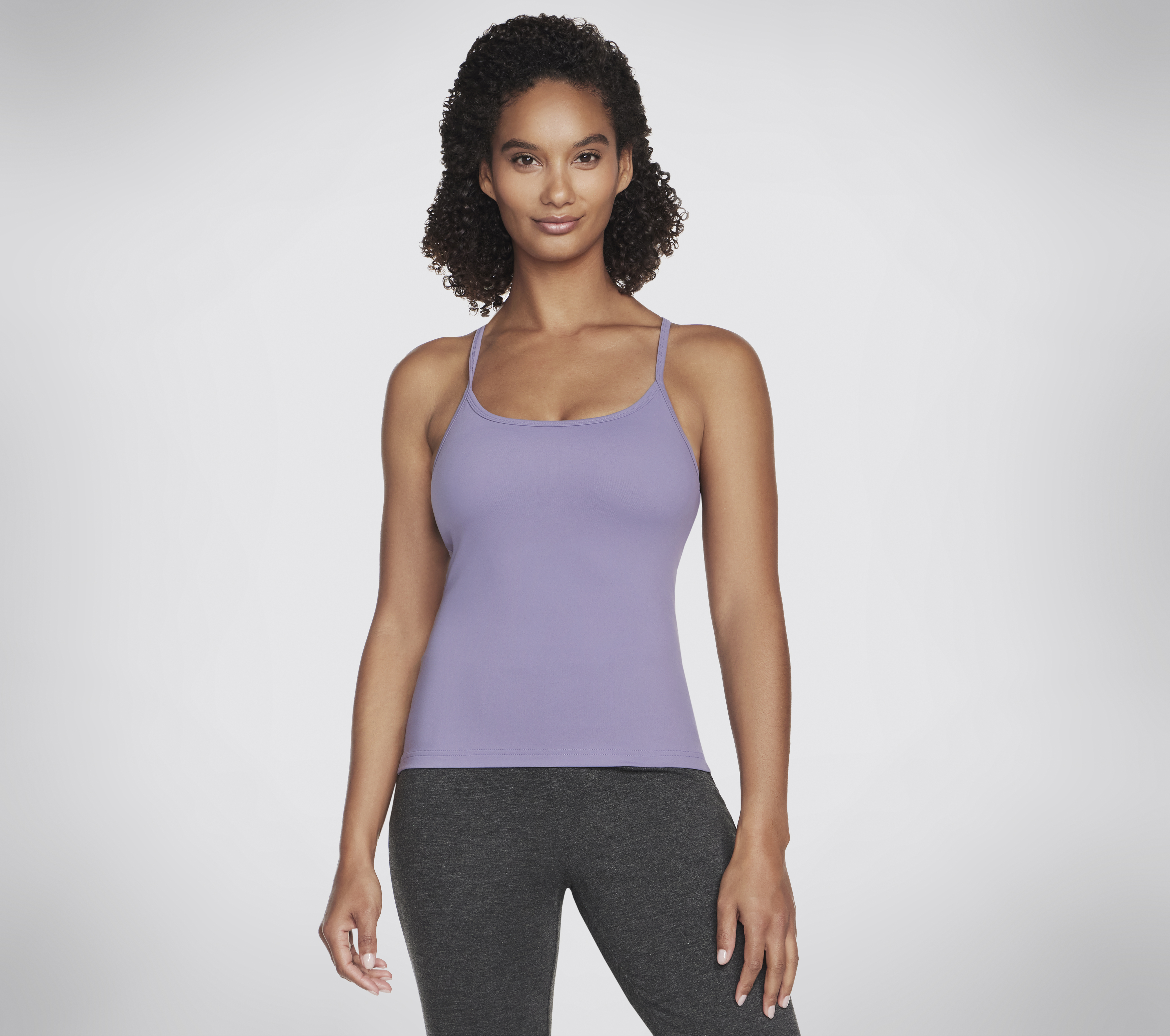 Skechers GO FLEX Crossback Shelf Bra Cami en Gris/Morado, talla 3XL