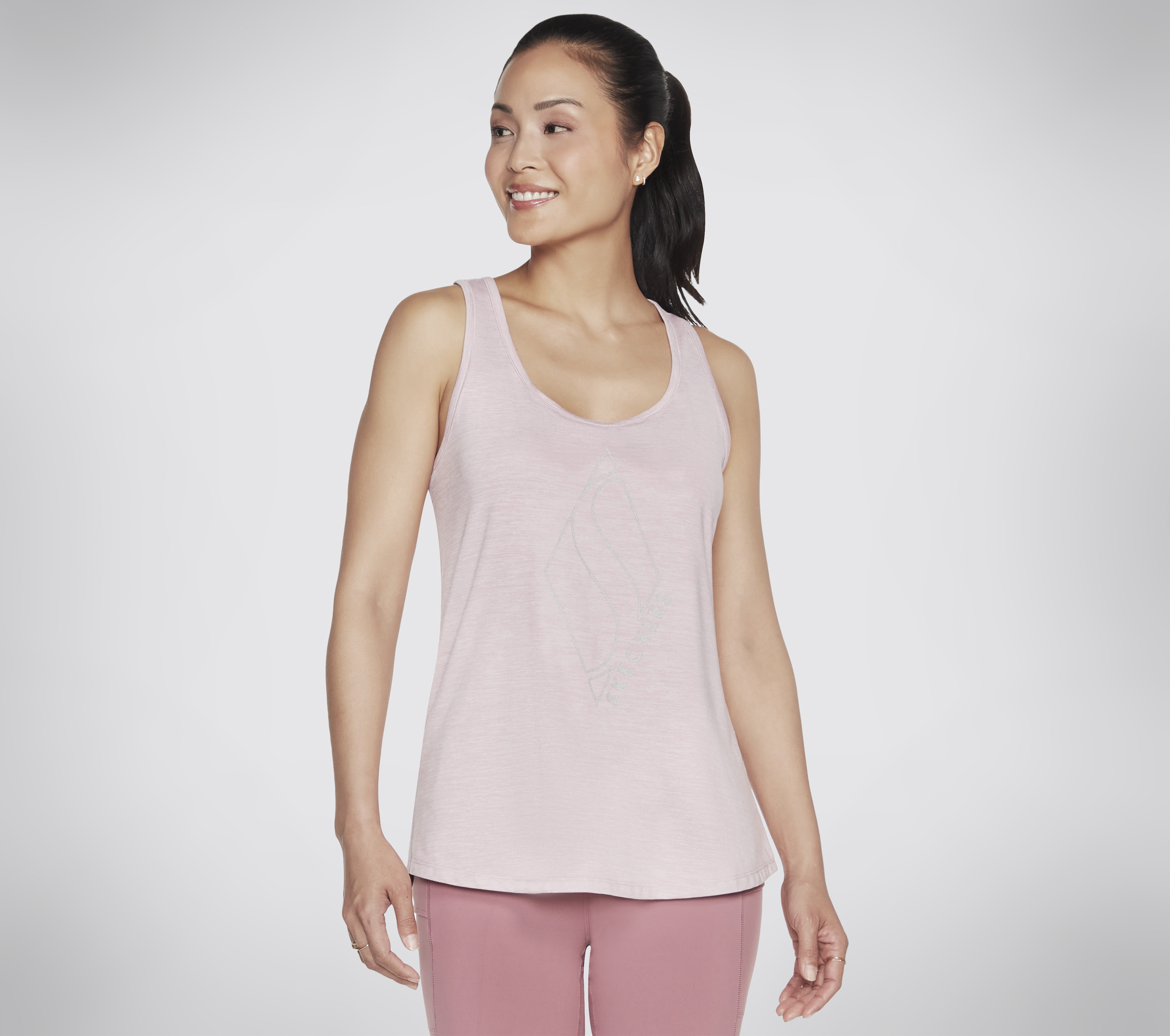 Skechers GODRI SWIFT Racerback Tank en Rosa/Lavanda, talla XL