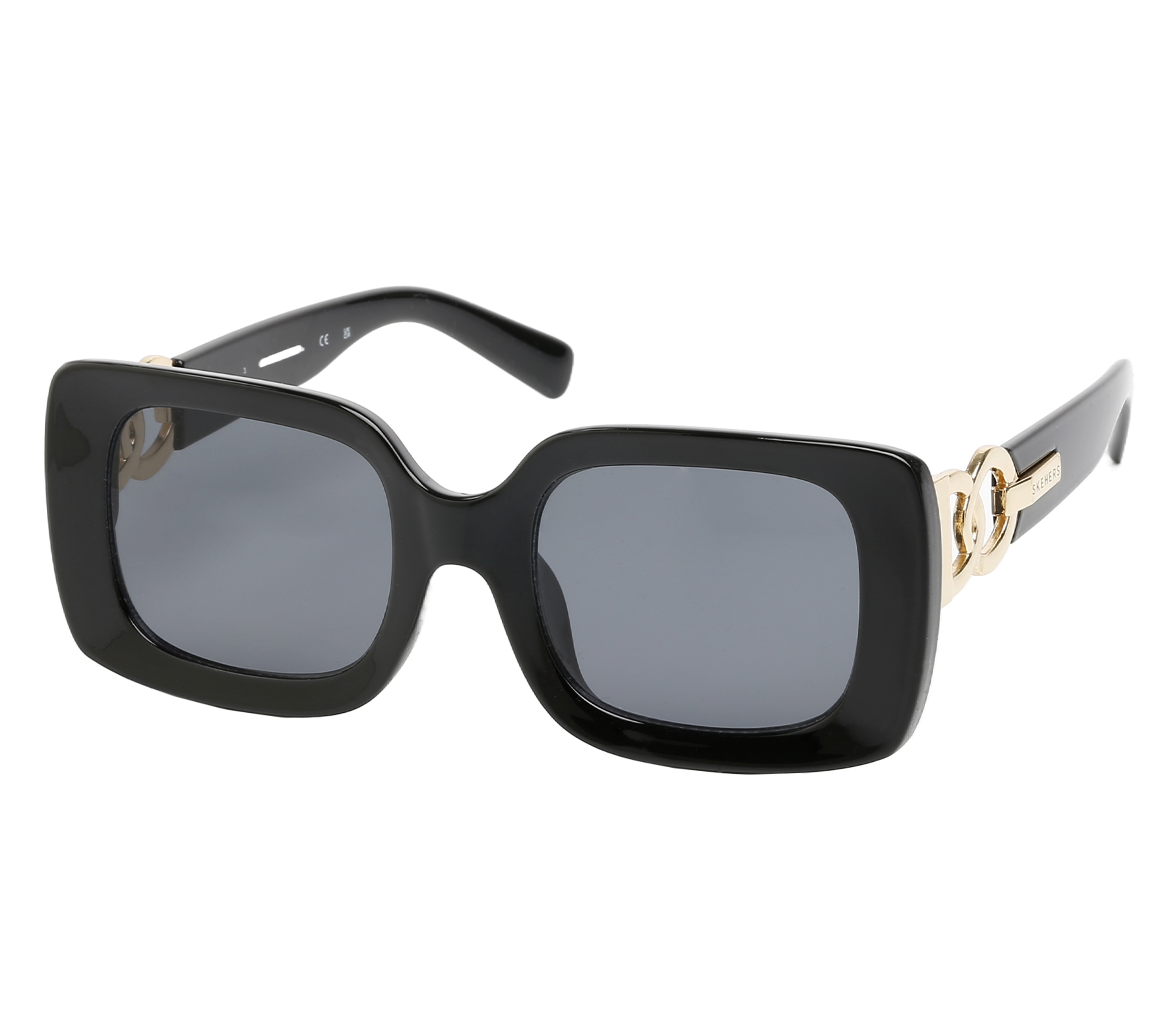 Skechers Rectangle gafas de sol en Negro/Oro