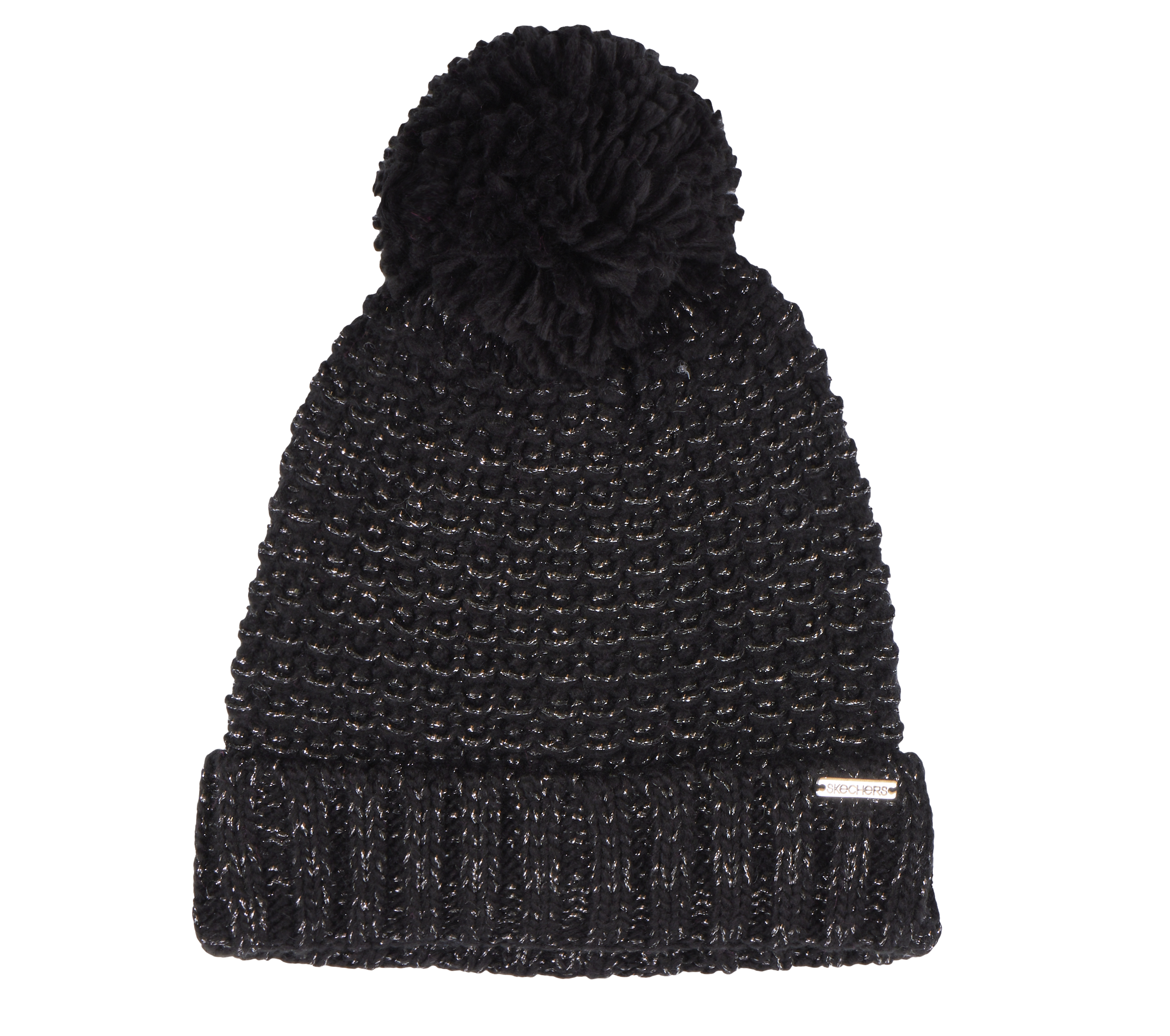 Skechers Reverse Stitch Pom-Pom Beanie en Negro