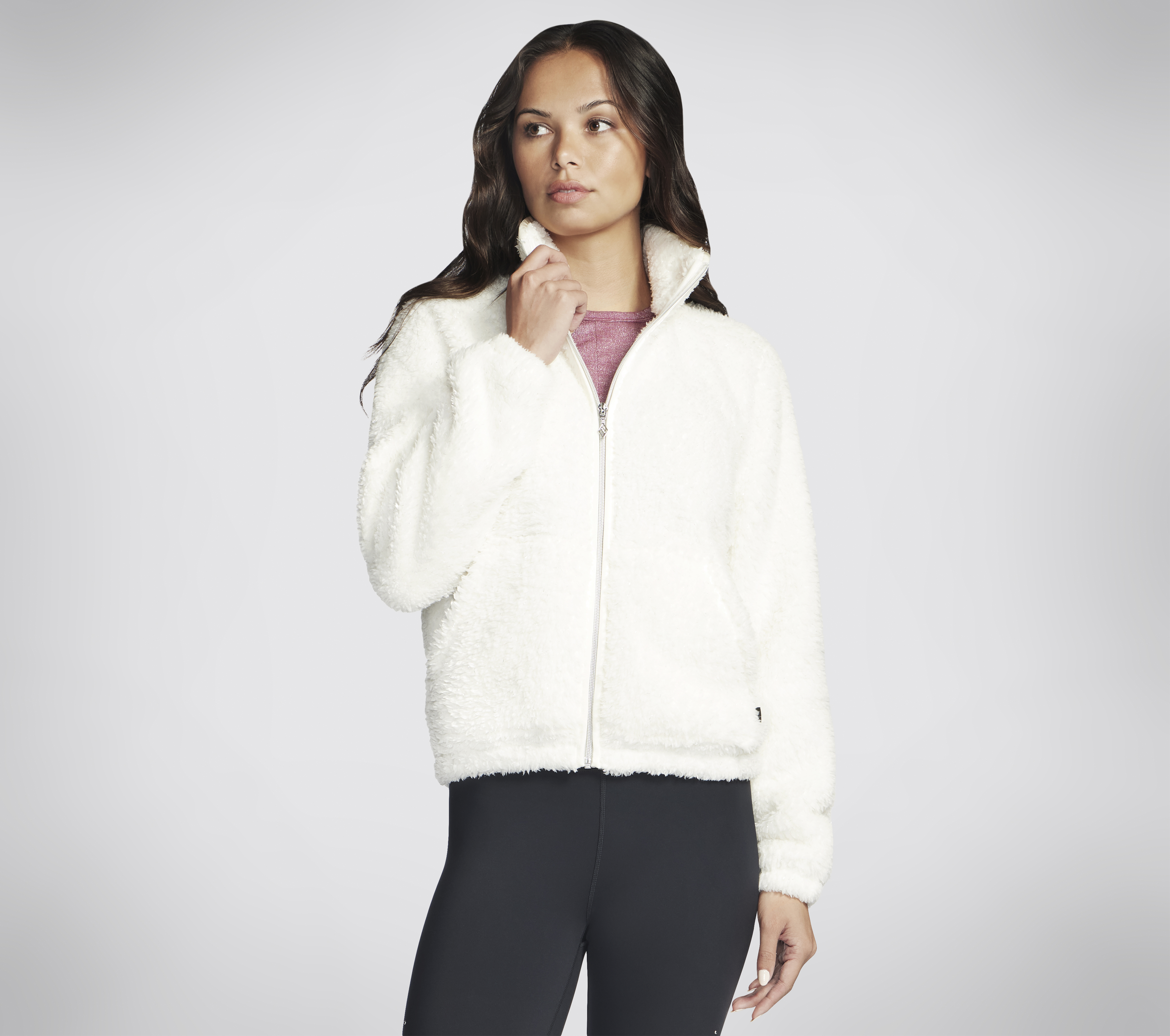 Skechers GO SNUGGLE Sherpa chaqueta en Rota Blanca, talla 2XL