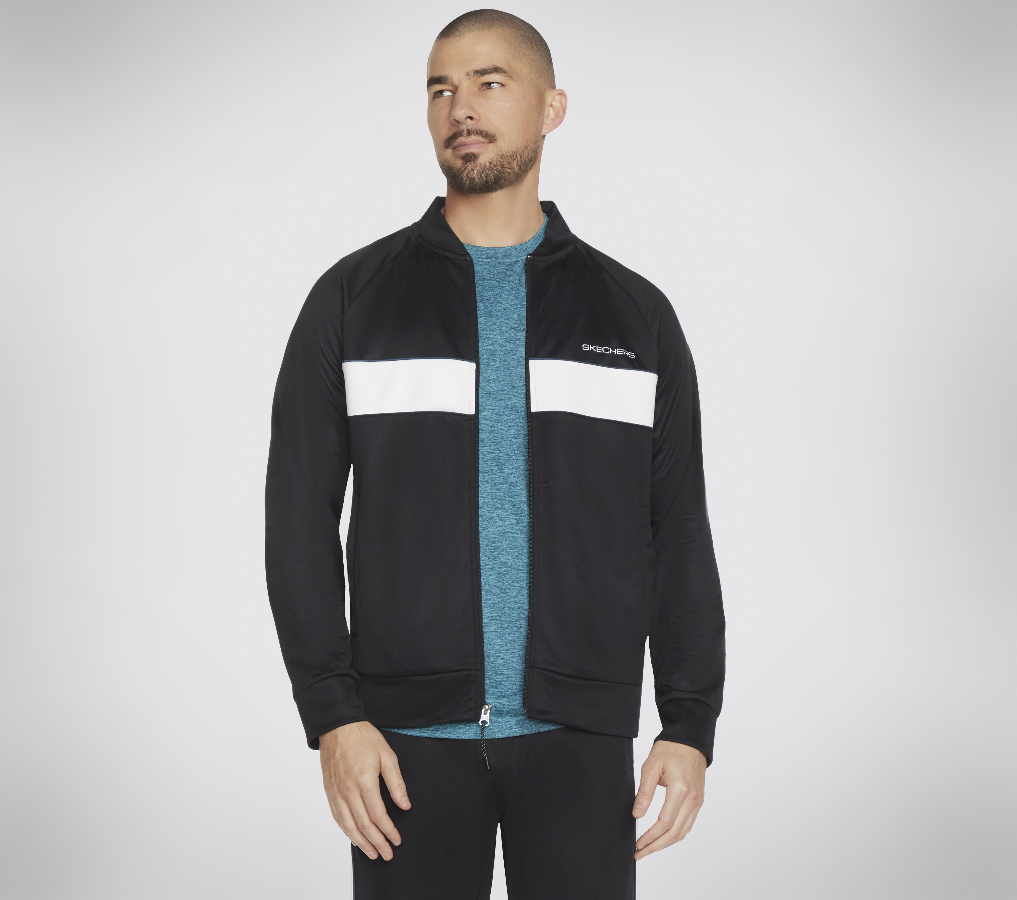 Skechers SKECHTECH Premier Track chaqueta en Negro, talla 2XL