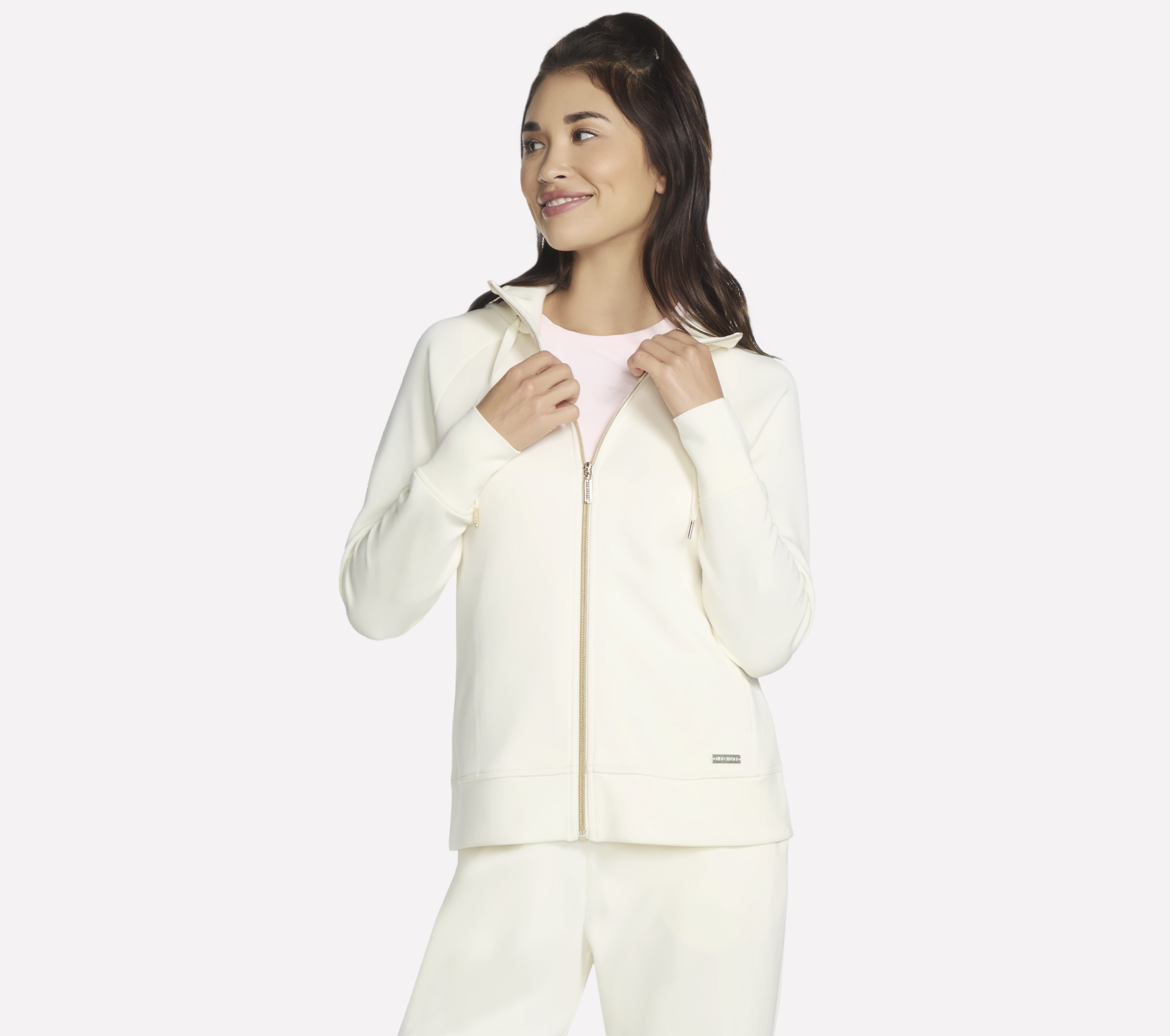 Skechers Skechluxe Elevate Full Zip chaqueta en Rota Blanca, talla XS