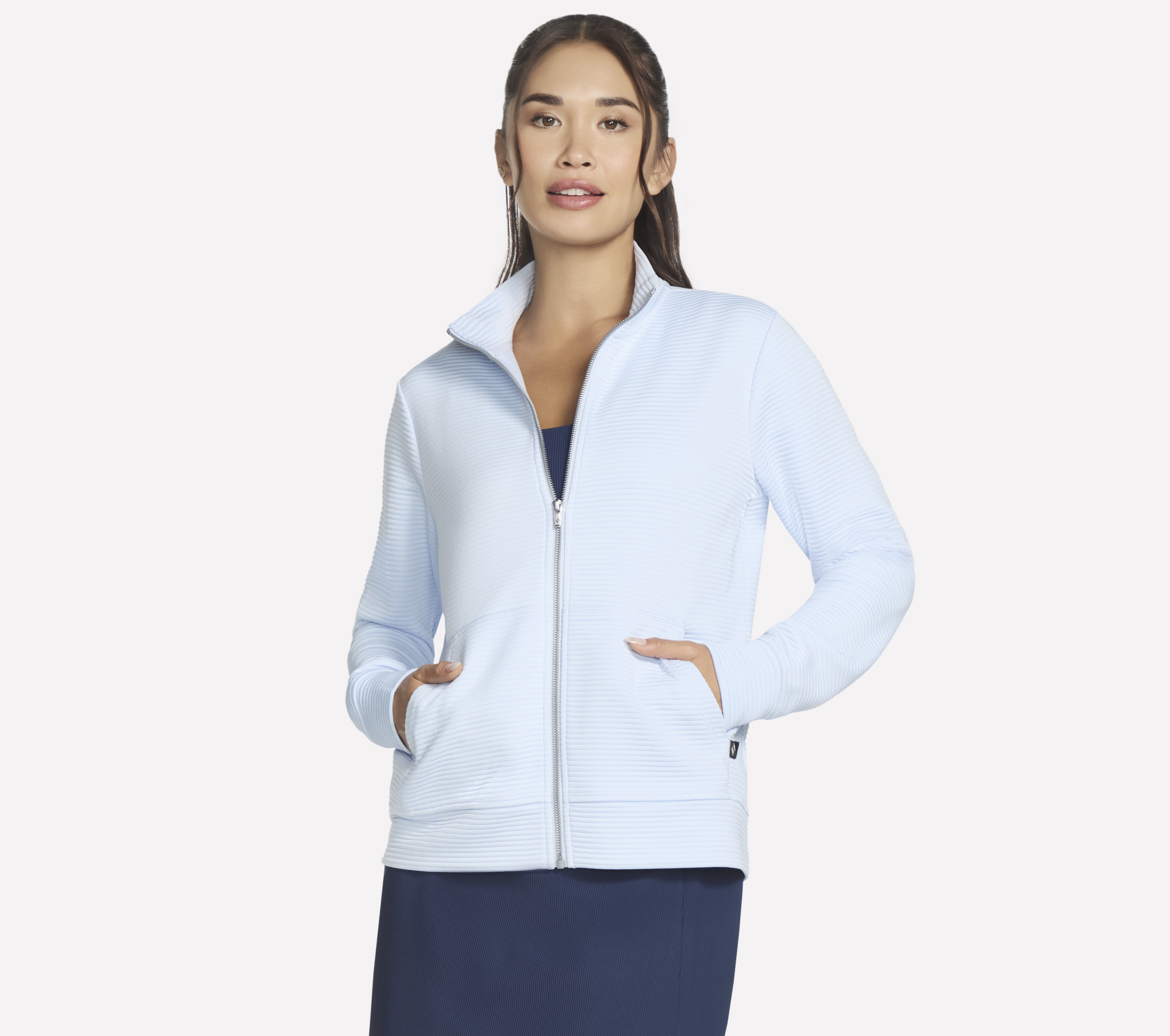 Skechers The Hoodless sudadera GO WALK Everywhere chaqueta en Azul/Plata, talla 2XL