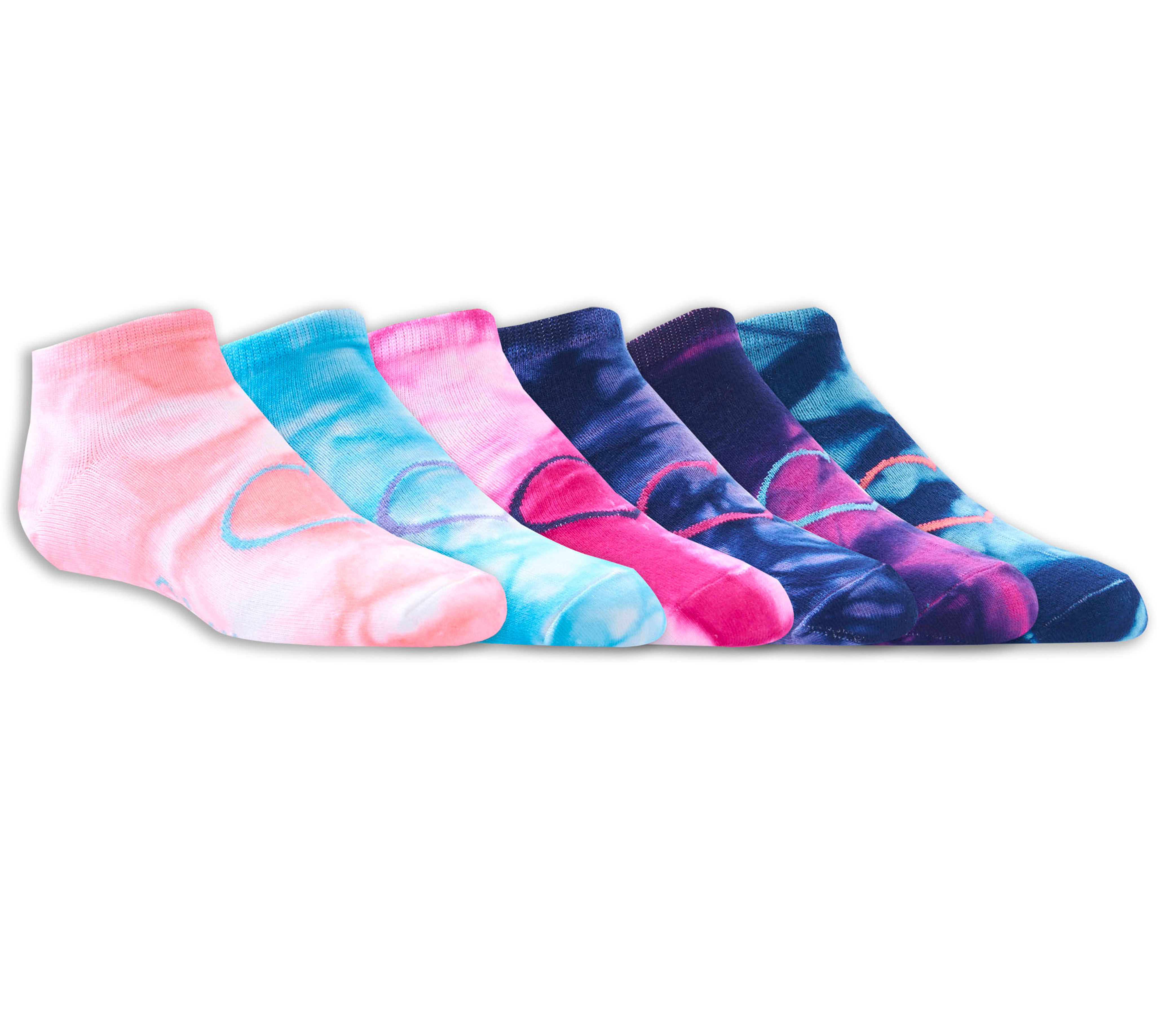 Skechers 6 Pack Low Cut Tie-Dye medias o calcetines? en Assorted, talla Pequeña