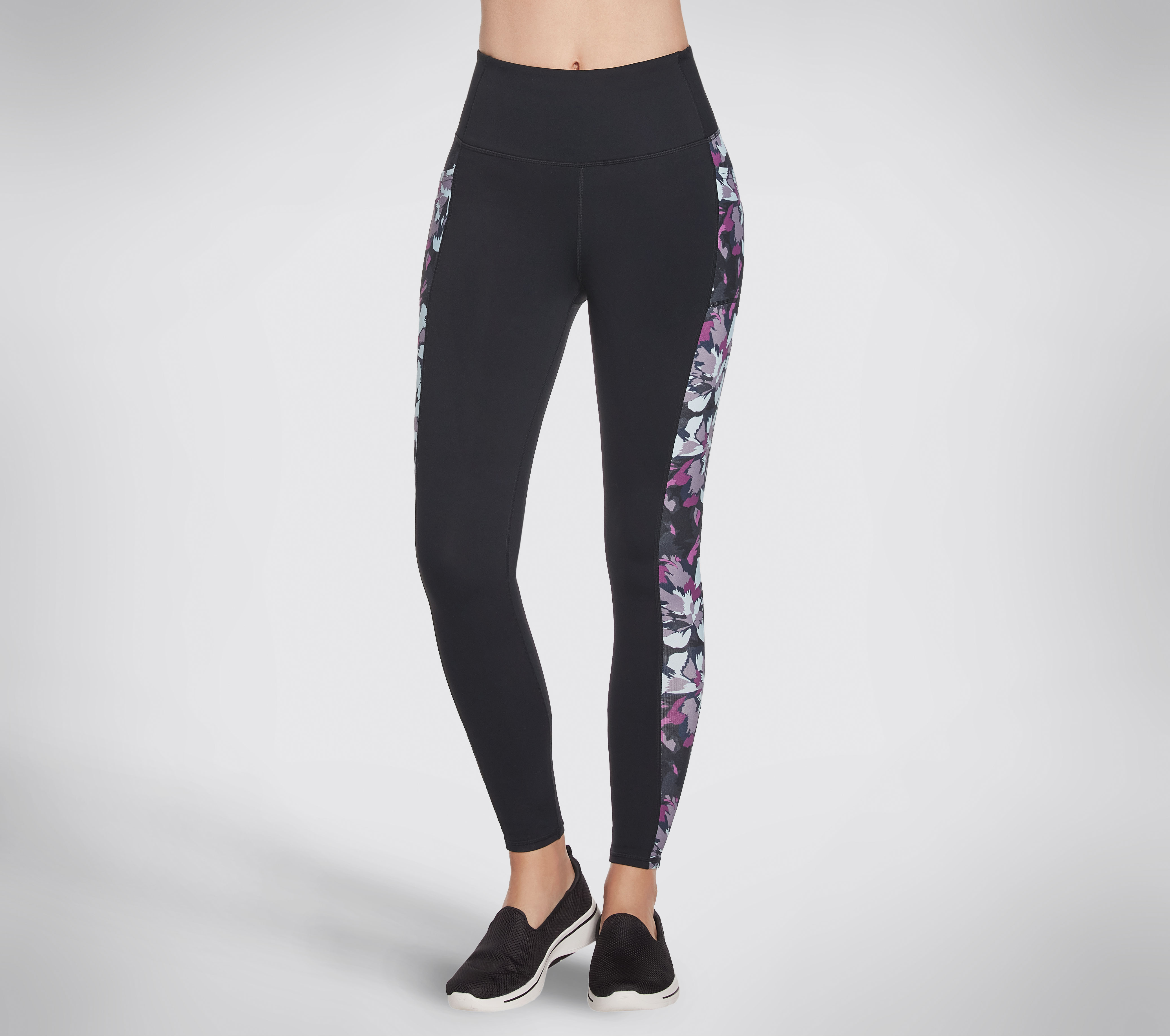 Skechers GO WALK Orchid Bloom High Waist Legging en Negro, talla XS